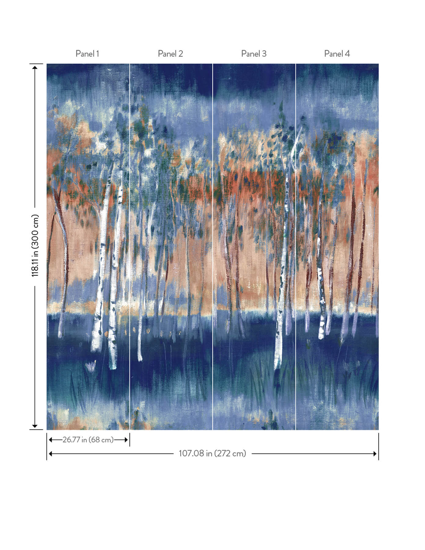 primavera-dark-blue-wall-mural-york-wallcoverings-4193-7472m - York Wallcoverings Wallpaper