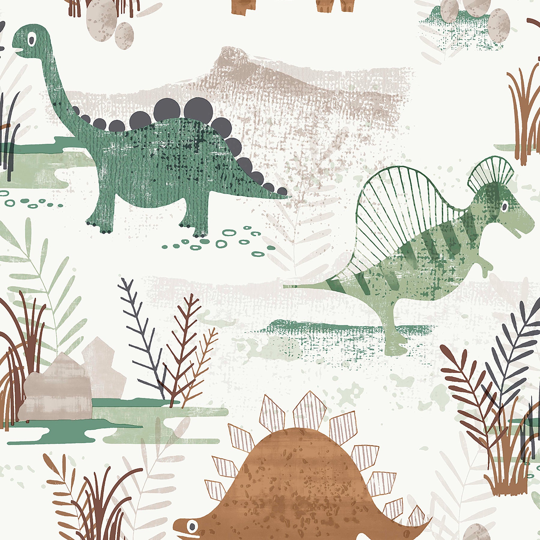 prehistoric-dino-green-whimsical-wallpaper-york-wallcoverings-4203-27544 - York Wallcoverings Wallpaper