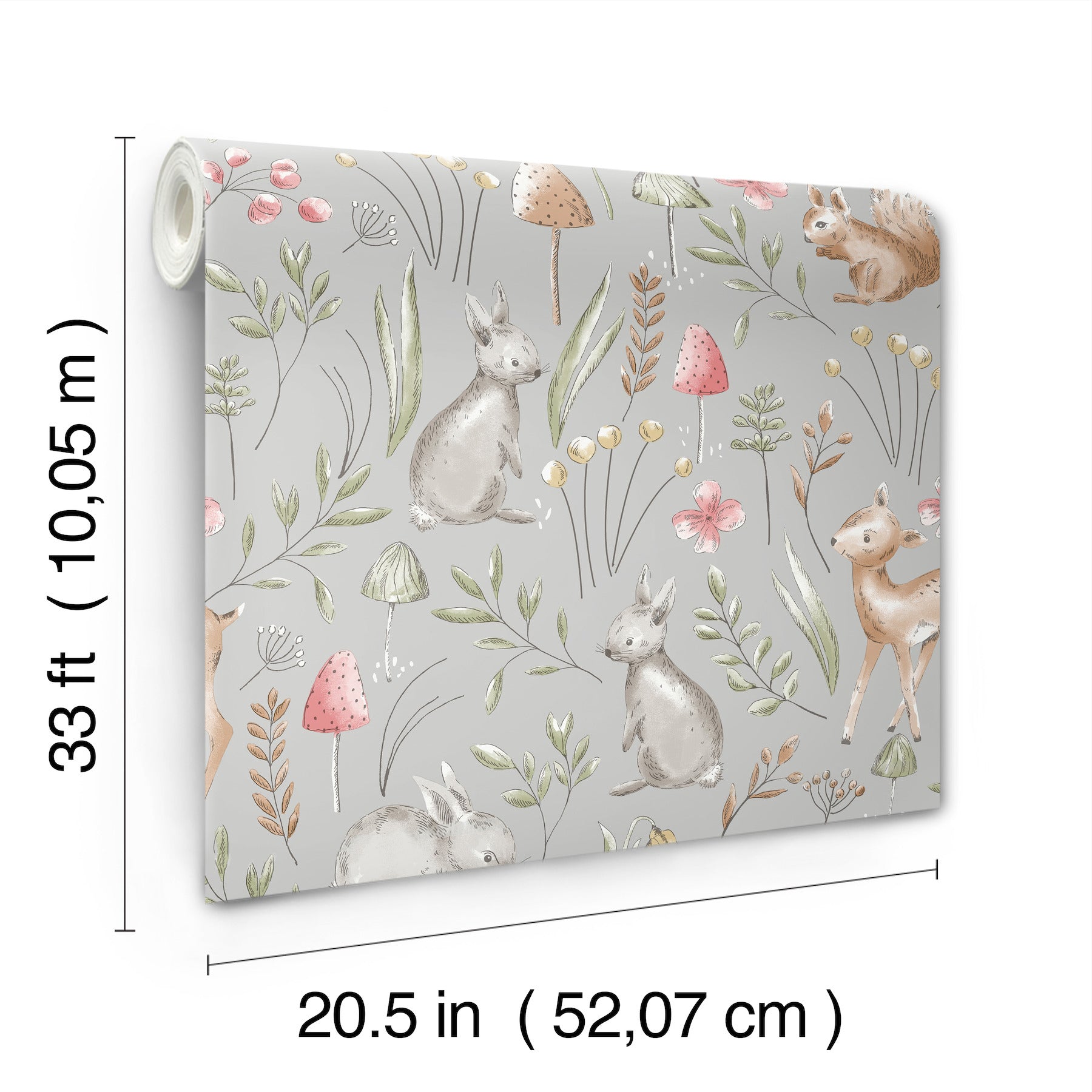 forest-animals-grey-whimsical-wallpaper-york-wallcoverings-4203-27546 - York Wallpaper Wallpaper