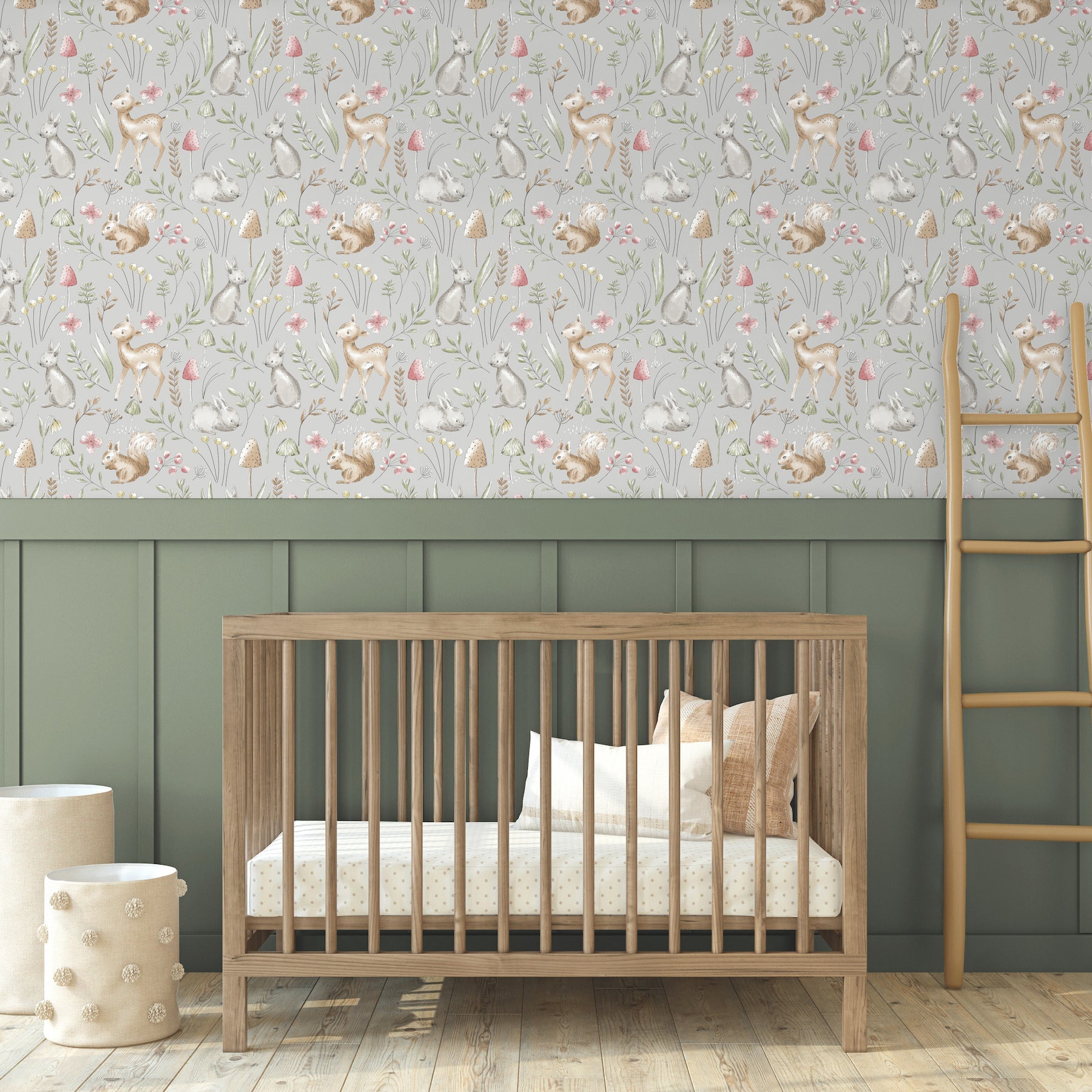 forest-animals-grey-whimsical-wallpaper-york-wallcoverings-4203-27546 - York Wallpaper Wallpaper