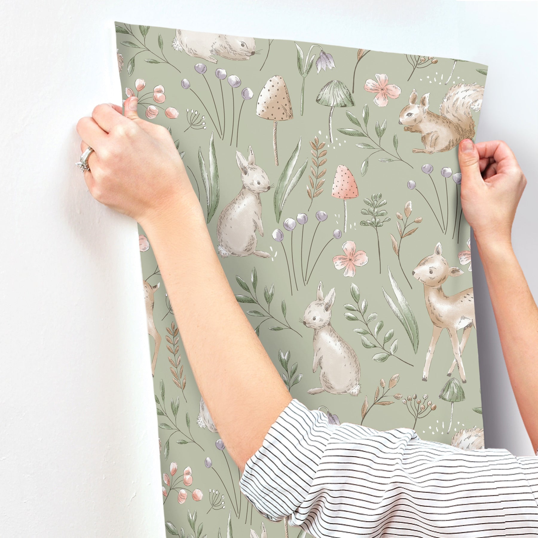 forest-animals-sage-whimsical-wallpaper-york-wallcoverings-4203-27547 - York Wallpaper Wallpaper
