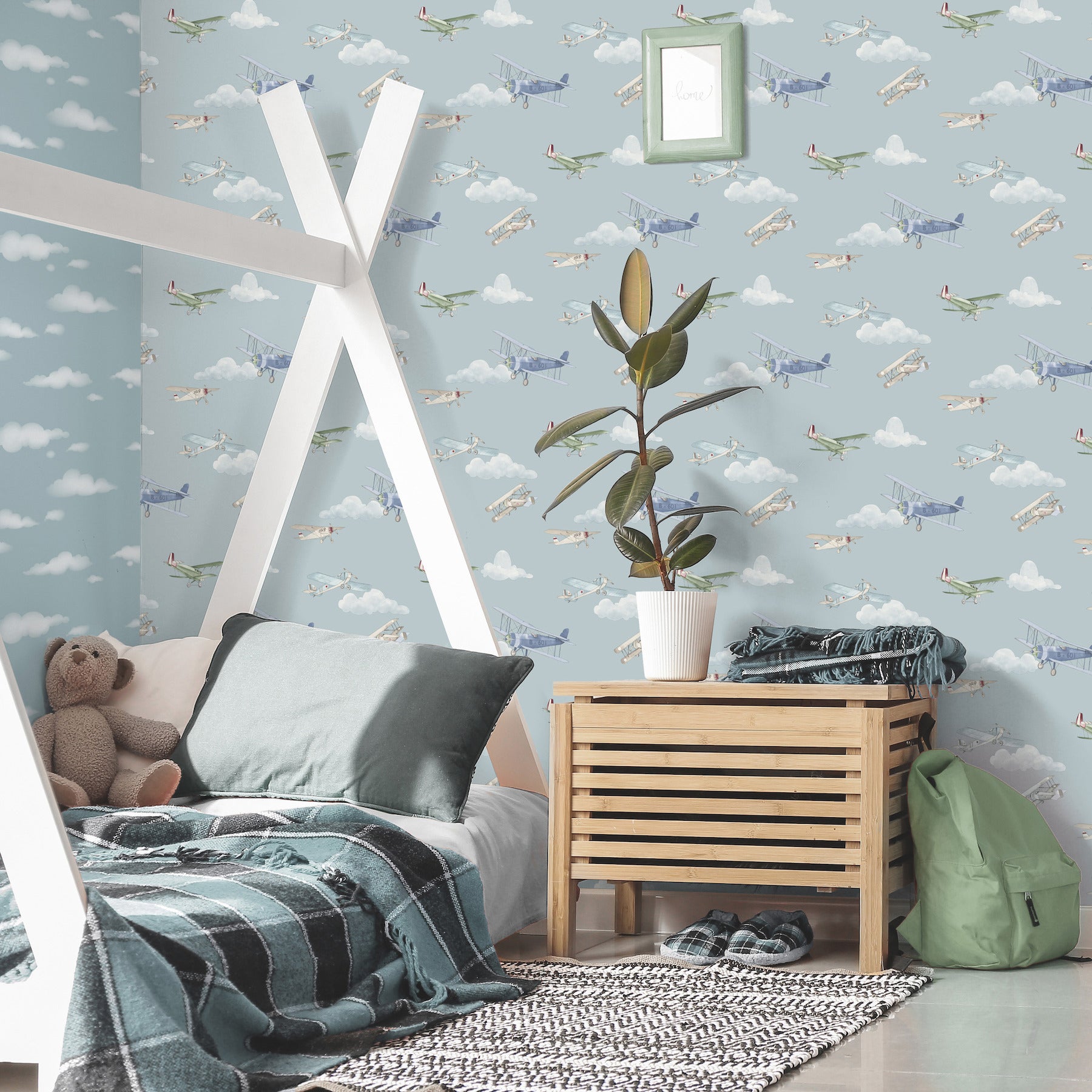 aeroplanes-blue-skies-wallpaper-york-wallcoverings-4203-27548 - York Wallcoverings Wallpaper