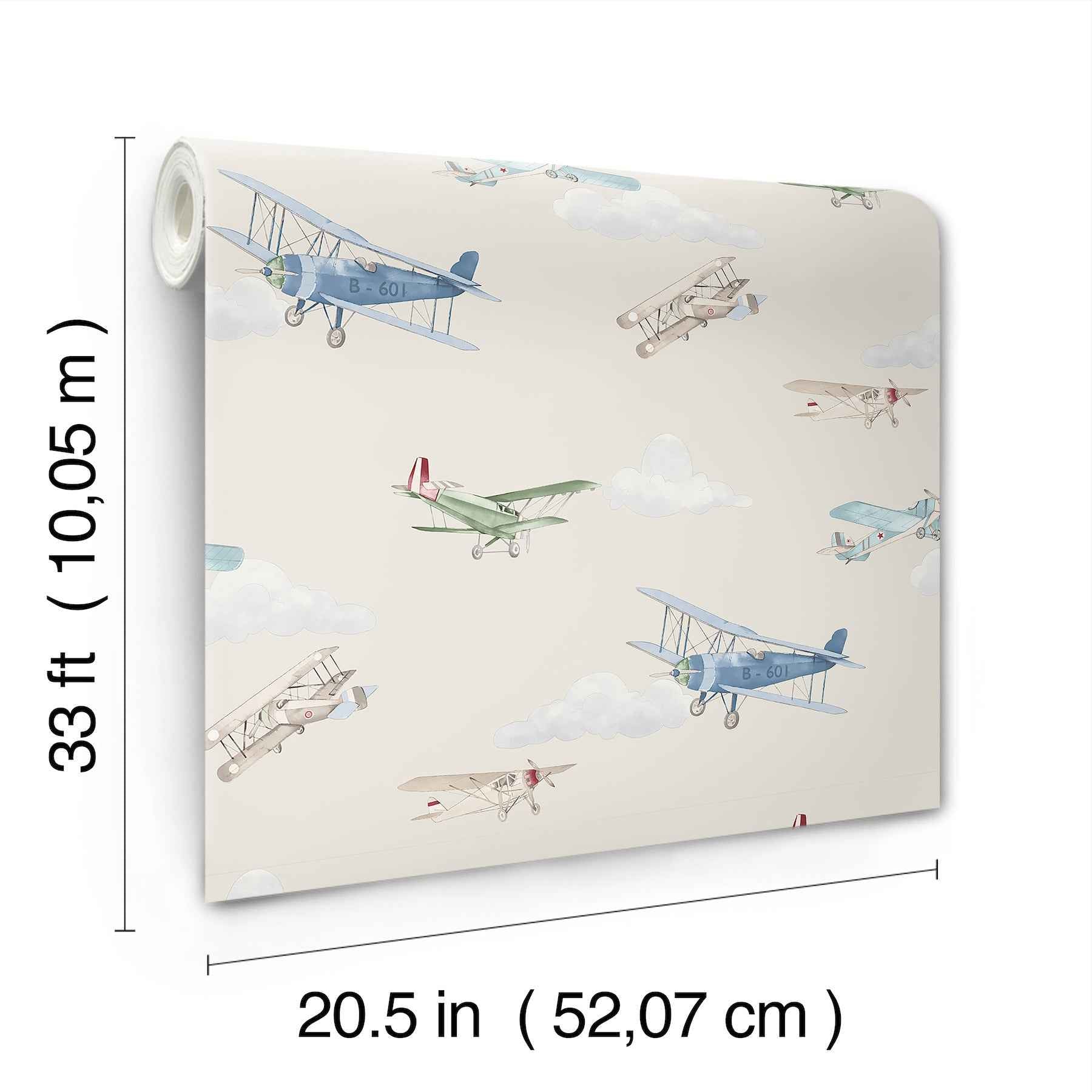 Aeroplanes Beige Skies Wallpaper - York Wallcoverings - 4203-27549 - York Wallcoverings Wallpaper