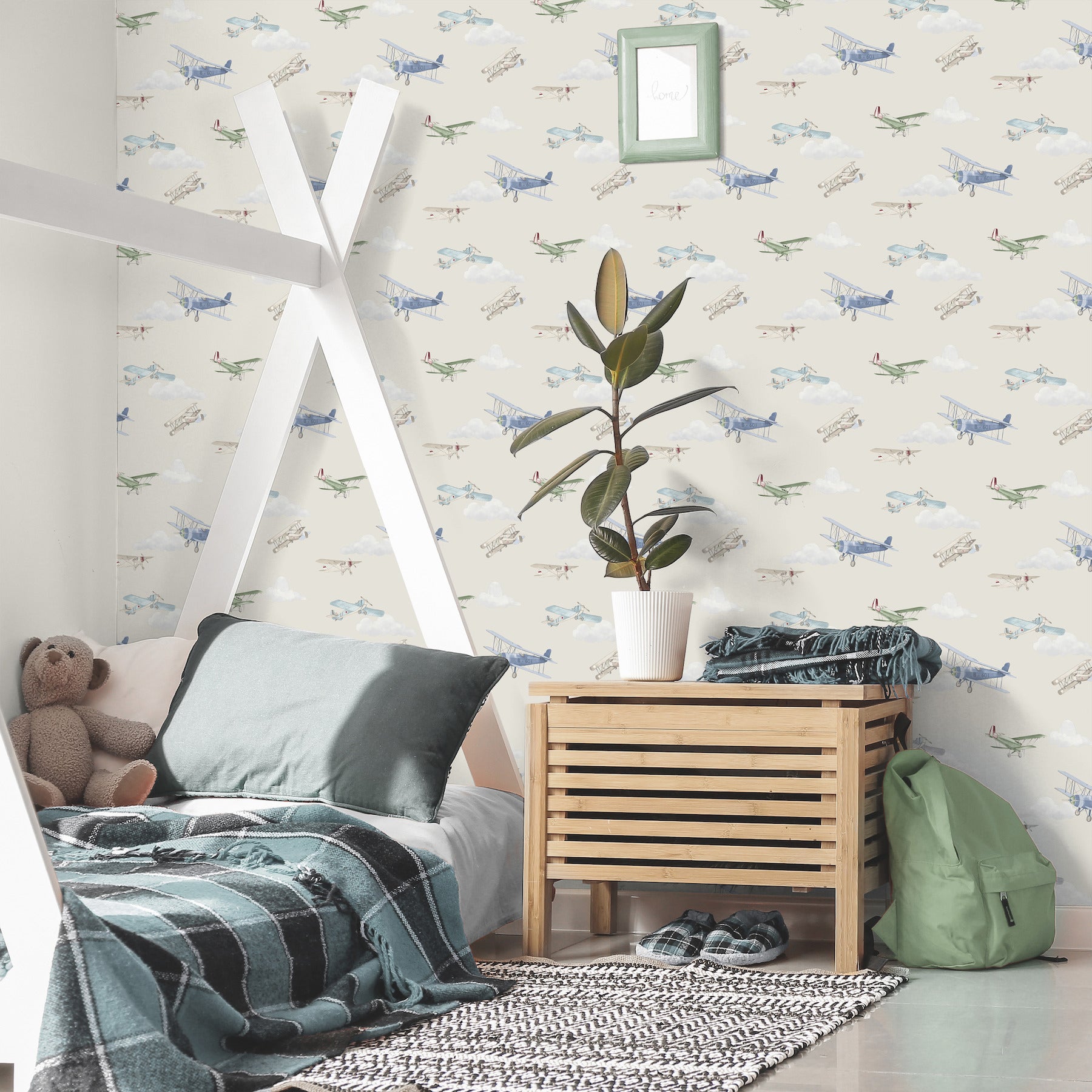 aeroplanes-beige-skies-wallpaper-york-wallcoverings-4203-27549 - York Wallcoverings Papel pintado
