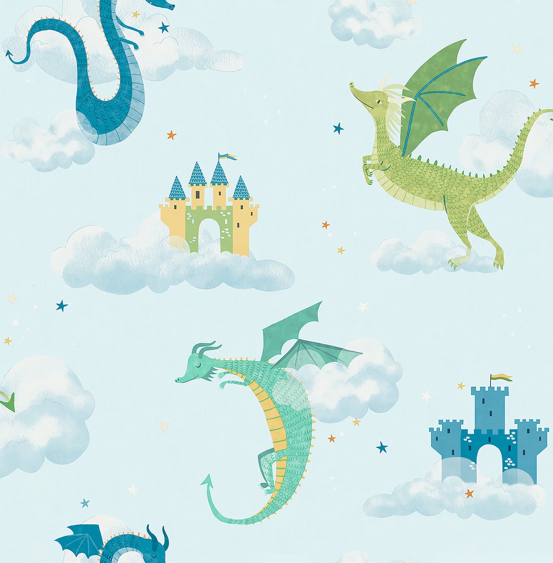 magical-dragons-blue-fantastical-wallpaper-york-wallcoverings-4203-27550 - York Wallpaper Wallpaper