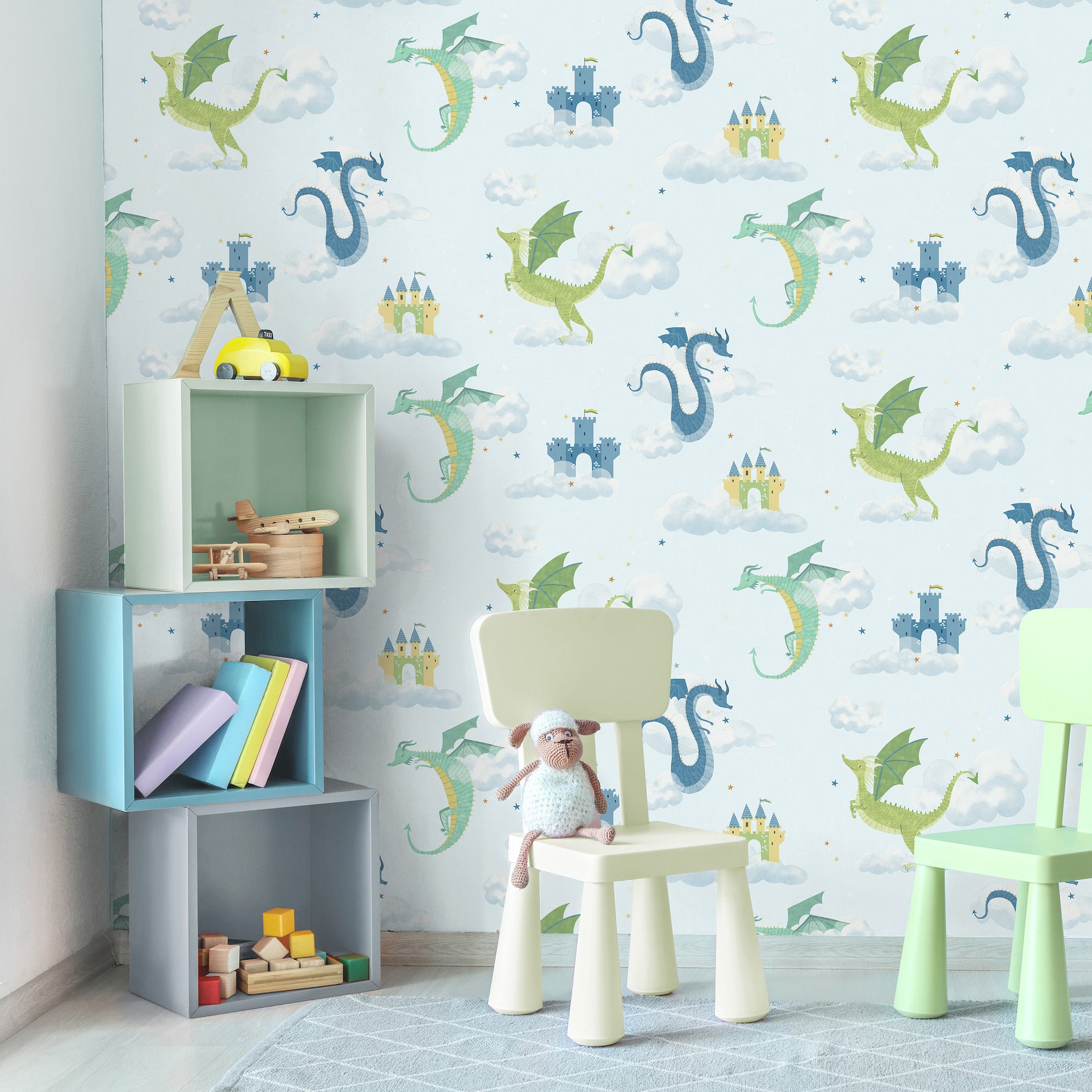 magical-dragons-blue-fantastical-wallpaper-york-wallcoverings-4203-27550 - York Wallpaper Wallpaper
