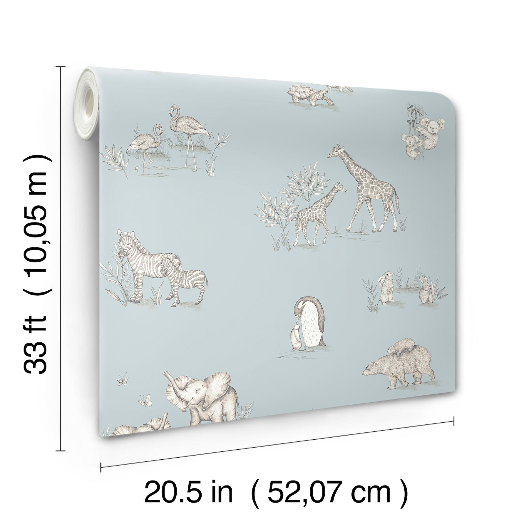 safari-babies-blue-animal-wallpaper-york-wallcoverings-4203-27551 - York Wallcoverings Wallpaper