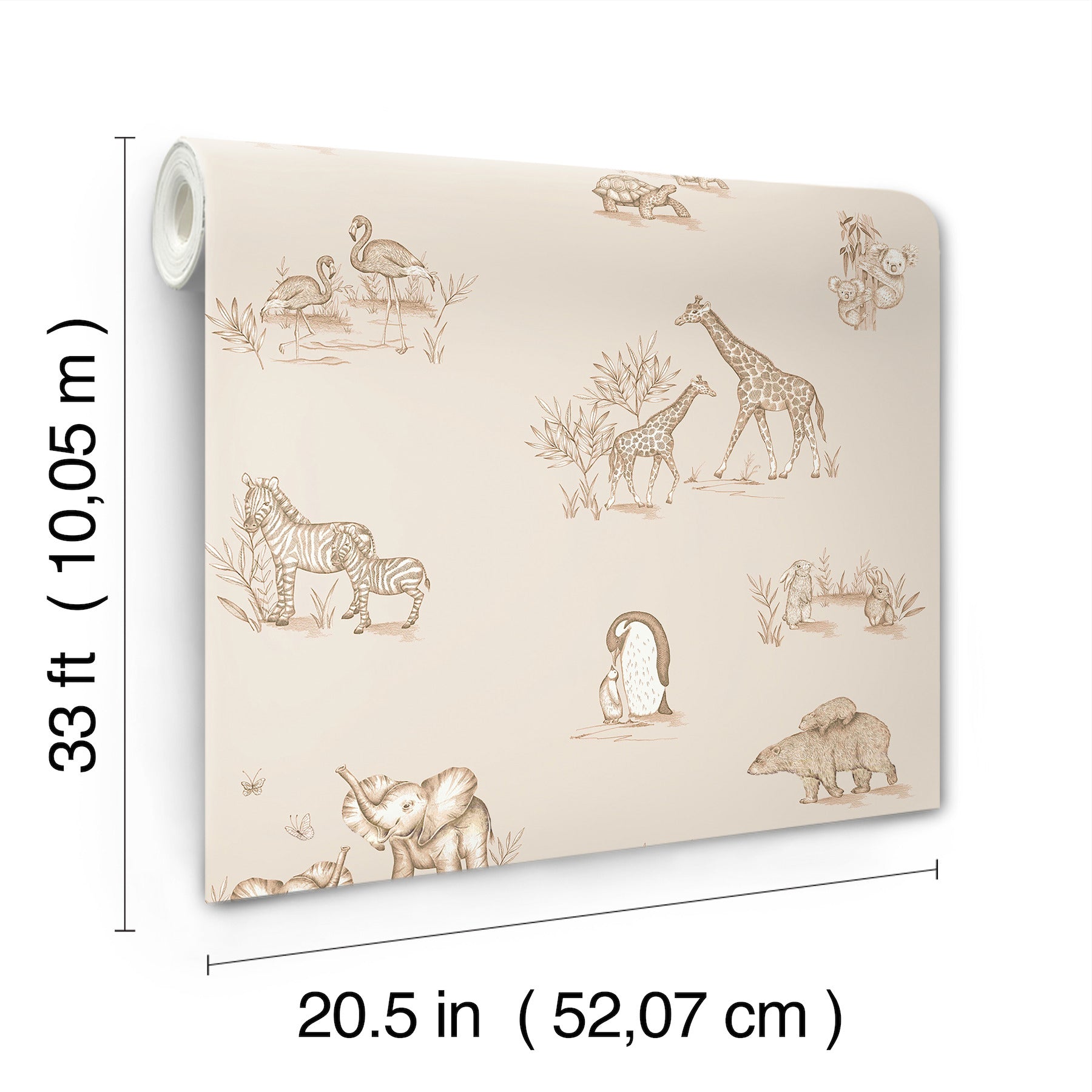 safari-babies-beige-animal-wallpaper-york-wallcoverings-4203-27553 - York Wallcoverings Papel pintado