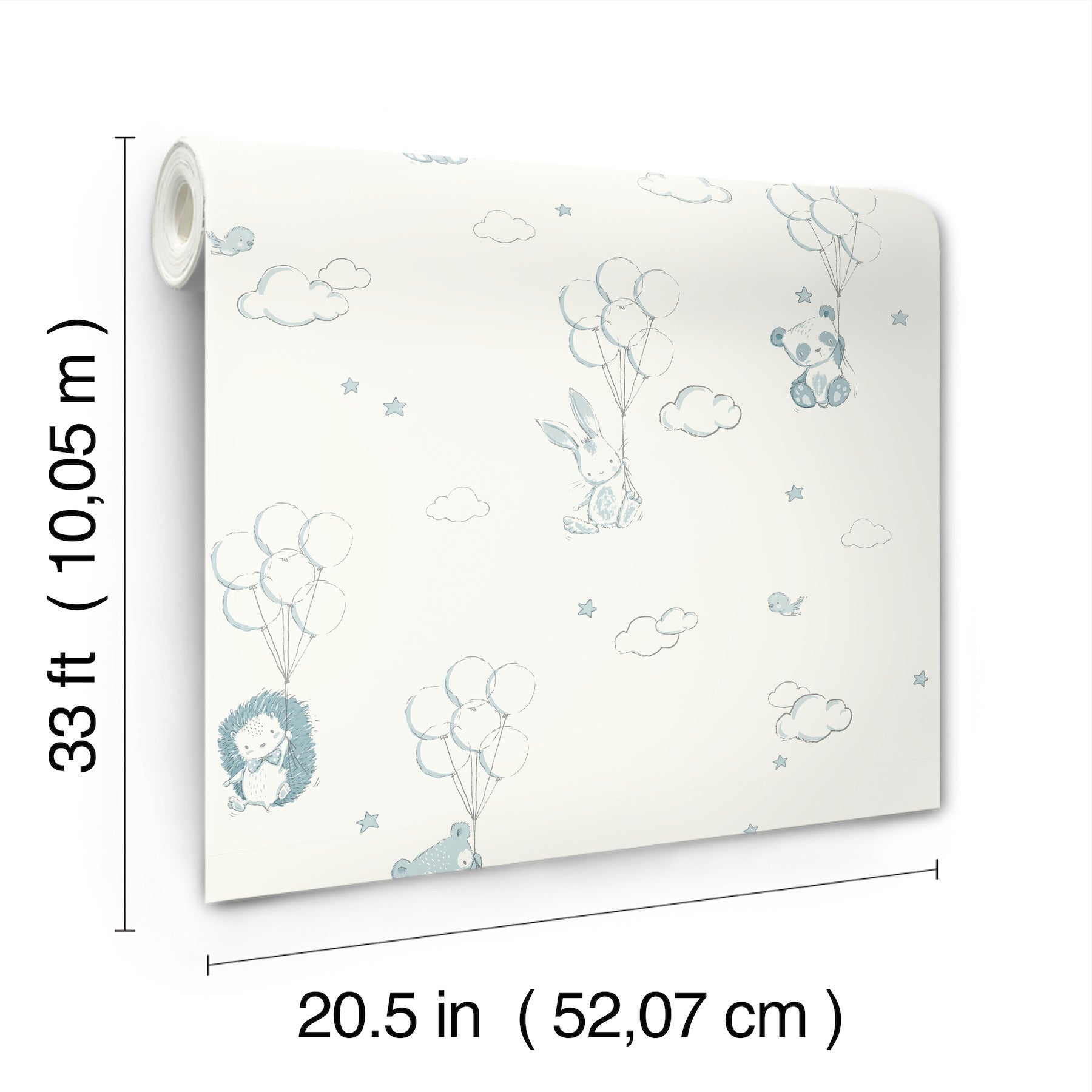 floating-balloons-light-blue-animal-wallpaper-york-wallcoverings-4203-27554 - York Wallpaper Wallpaper