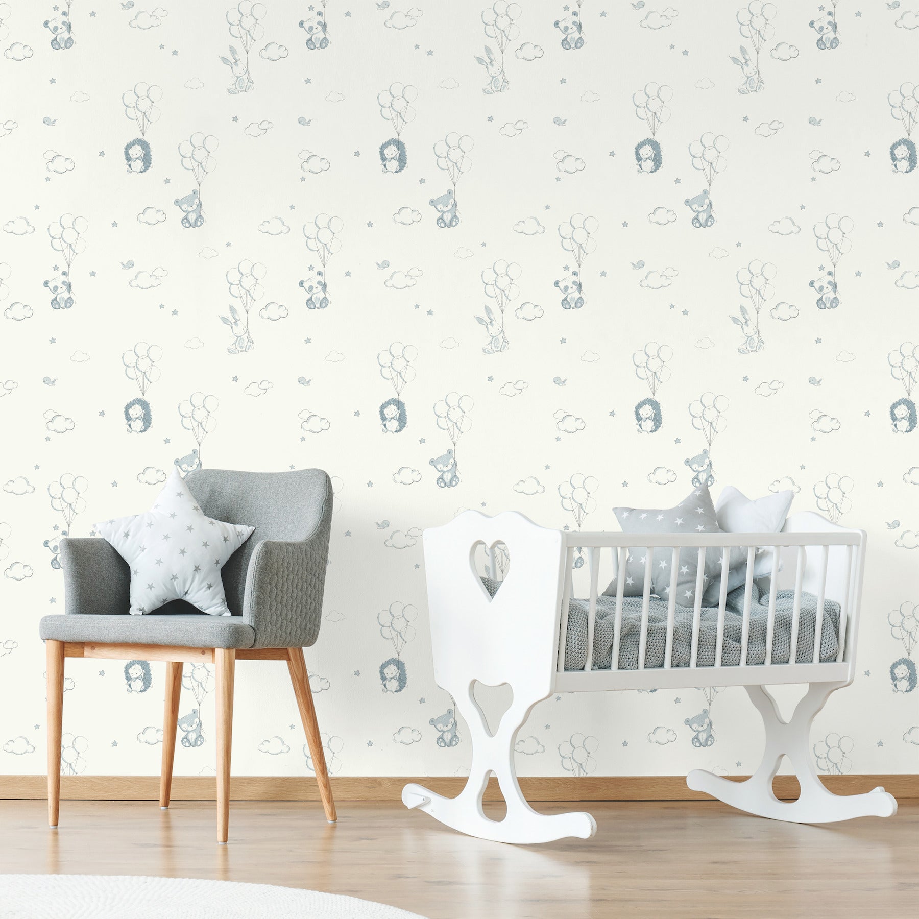 floating-balloons-light-blue-animal-wallpaper-york-wallcoverings-4203-27554 - York Wallpaper Wallpaper