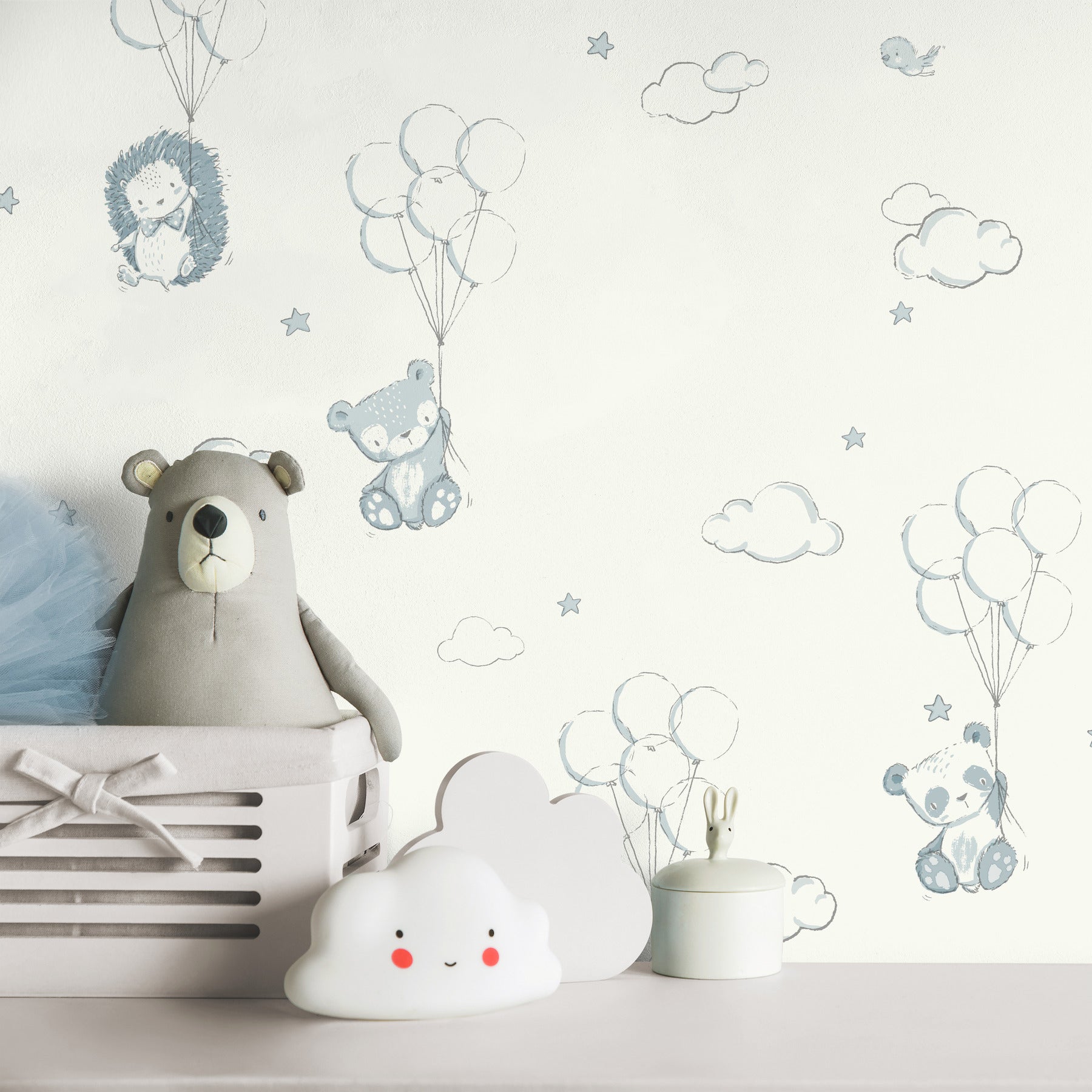 floating-balloons-light-blue-animal-wallpaper-york-wallcoverings-4203-27554 - York Wallpaper Wallpaper