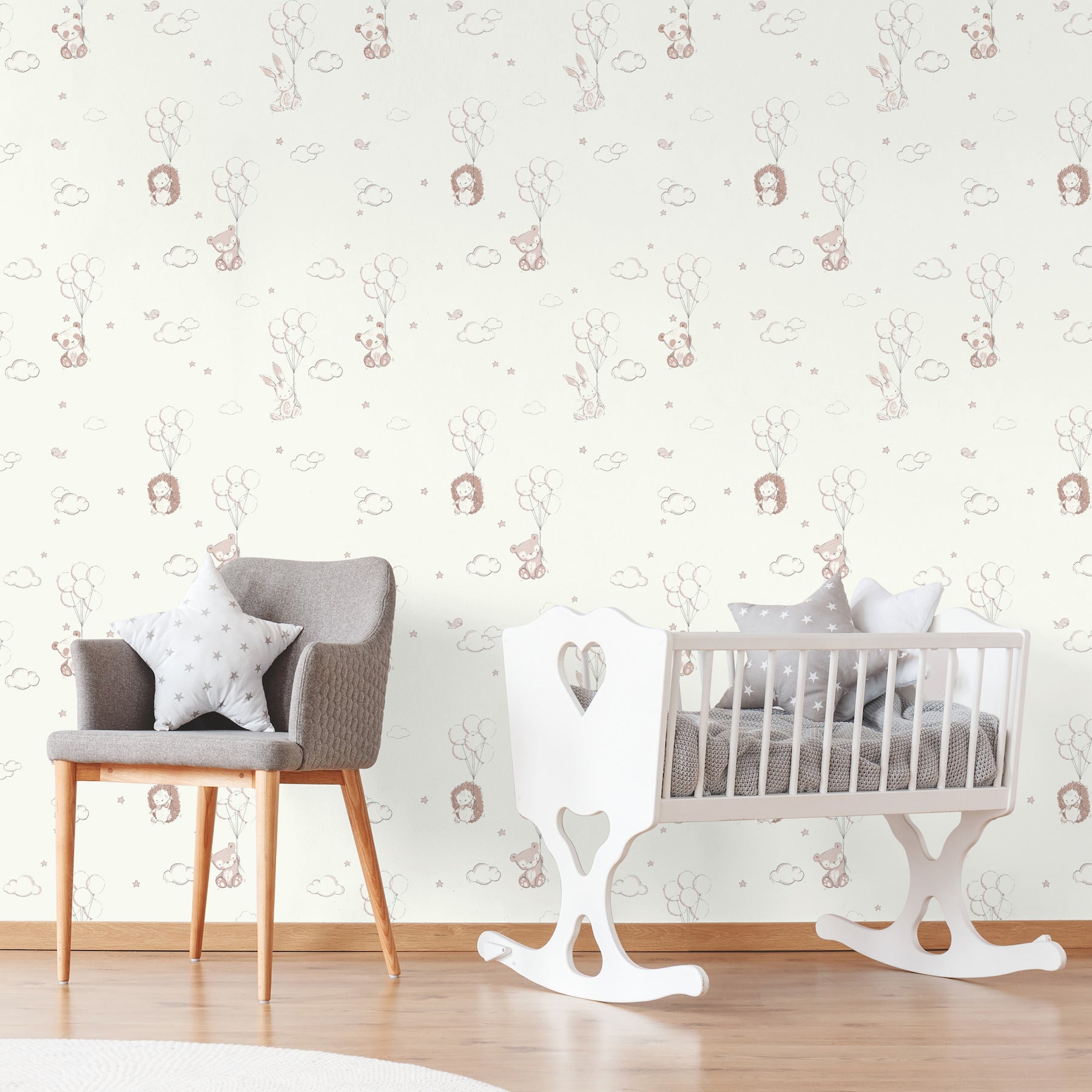 floating-balloons-pink-animal-wallpaper-york-wallcoverings-4203-27555 - York Wallcoverings Wallpaper