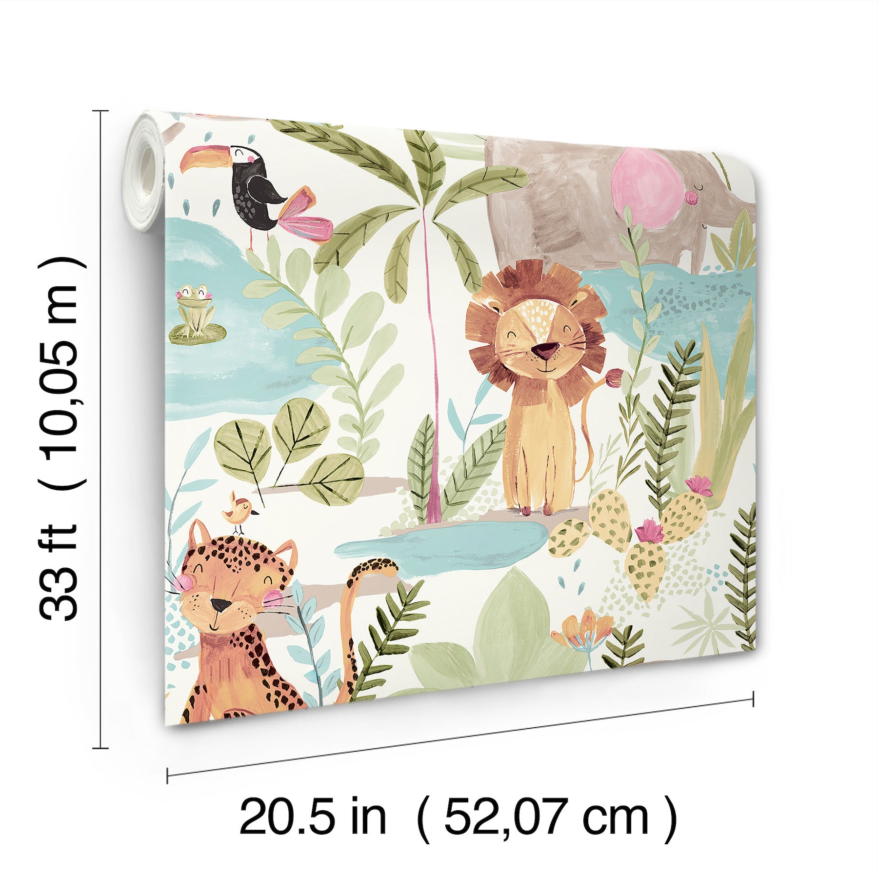 in-the-jungle-multicolor-animal-friends-wallpaper-york-wallcoverings-4203-27558 - York Wallcoverings Wallpaper
