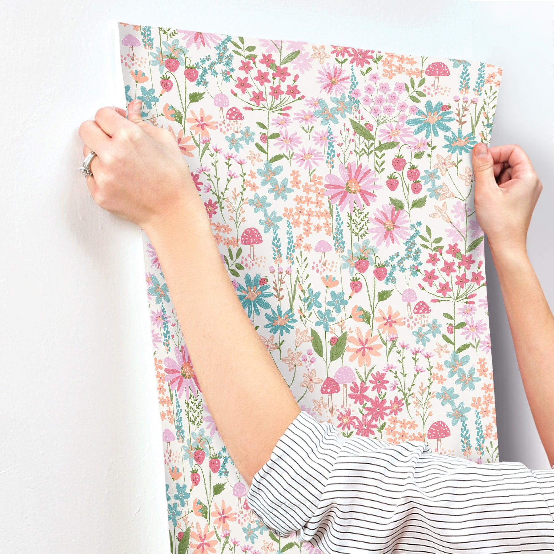 flower-garden-pink-blossoms-wallpaper-york-wallcoverings-4203-27561 - York Wallpaper Wallpaper