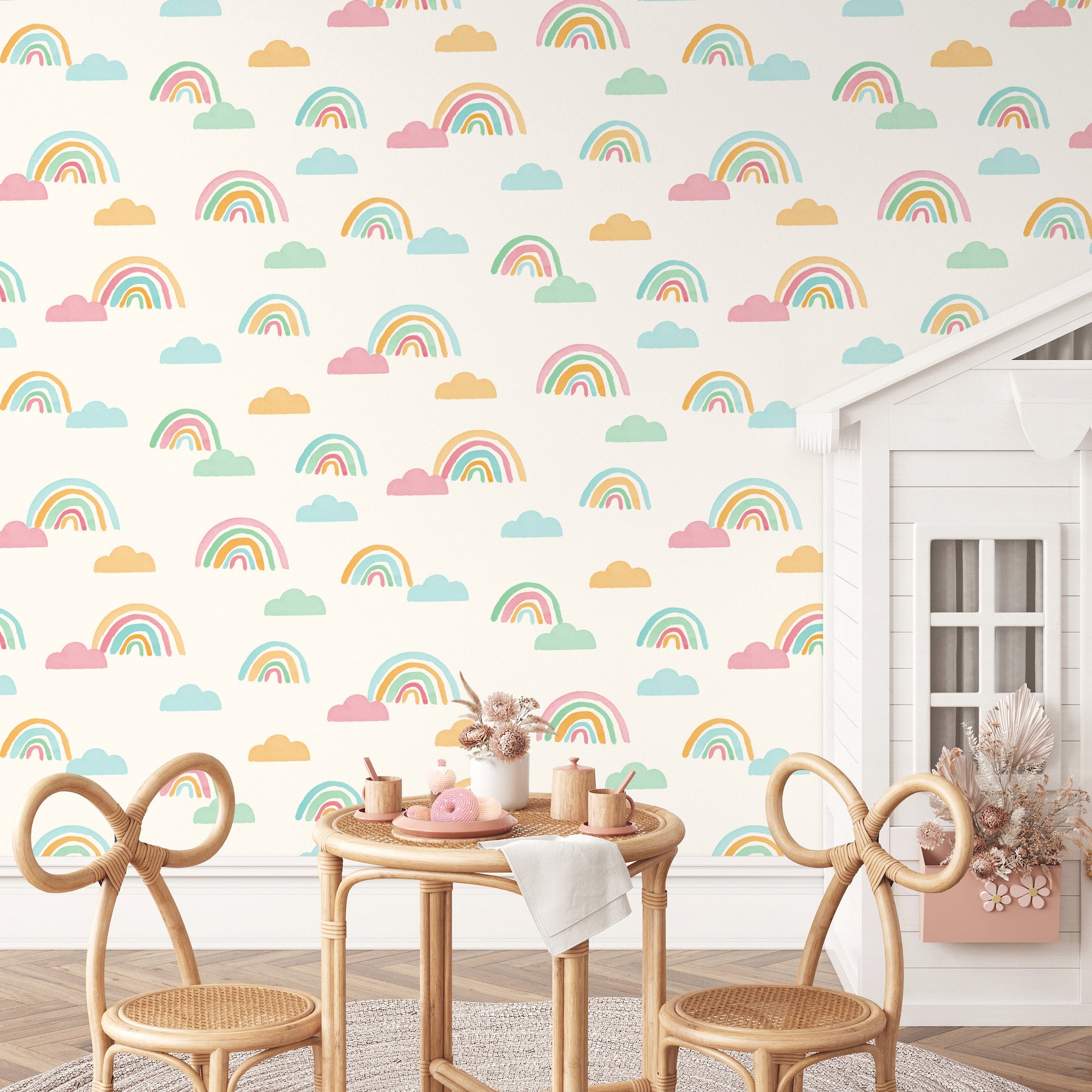over-the-rainbow-multicolor-painted-skies-wallpaper-york-wallcoverings-4203-27562 - York Wallcoverings Wallpaper