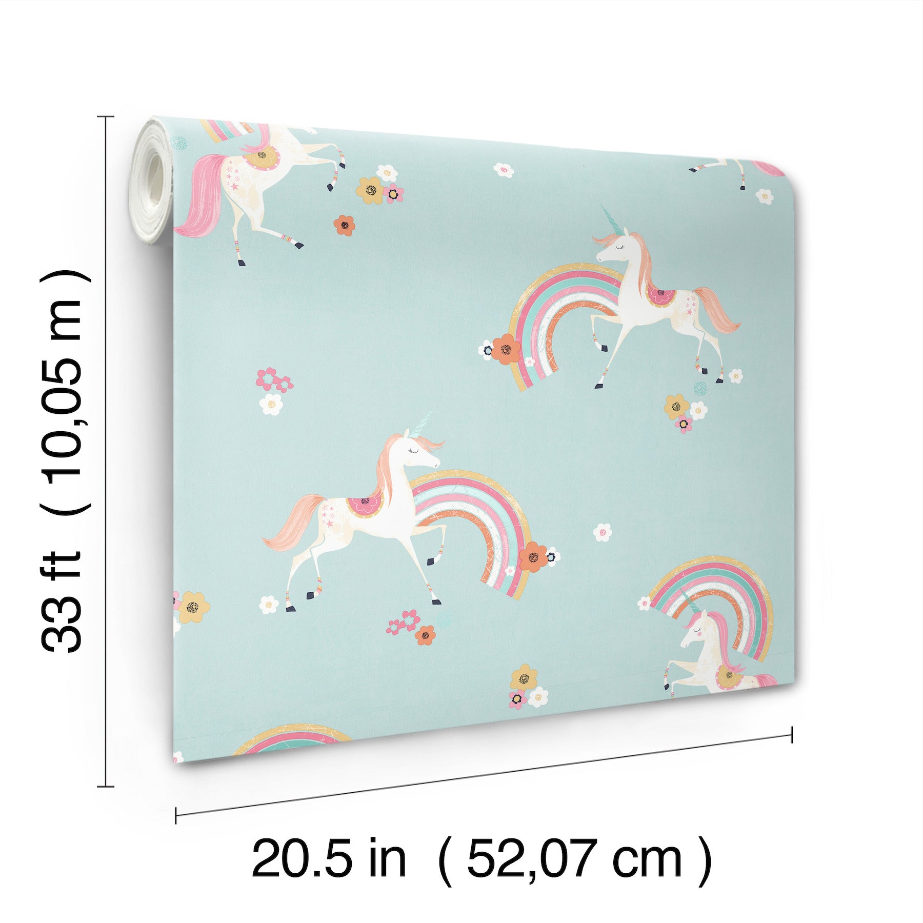 rainbow-unicorn-blue-fantastical-wallpaper-york-wallcoverings-4203-27564 - York Wallcoverings Wallpaper