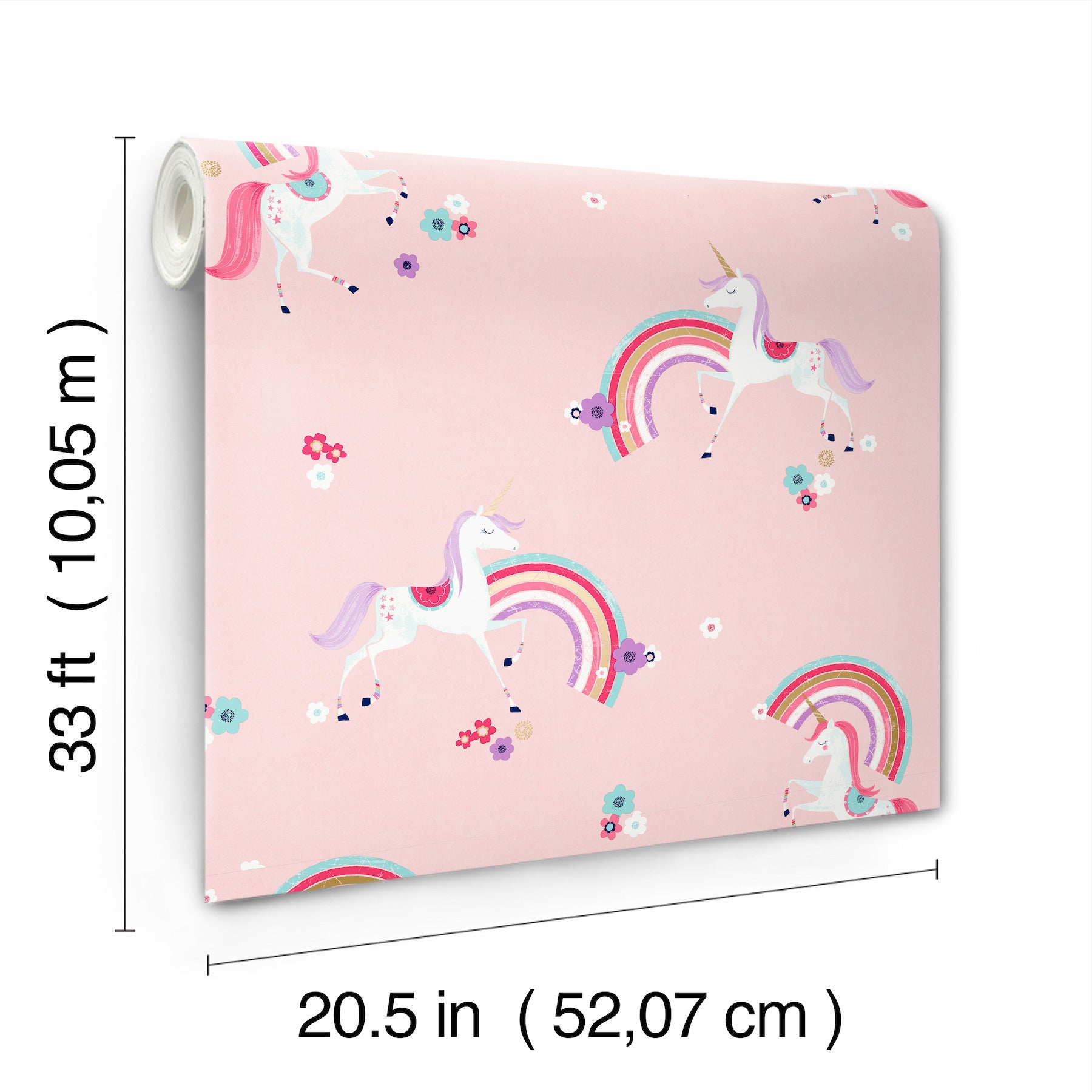 rainbow-unicorn-pink-fantastical-wallpaper-york-wallcoverings-4203-27565 - York Wallcoverings Papel pintado