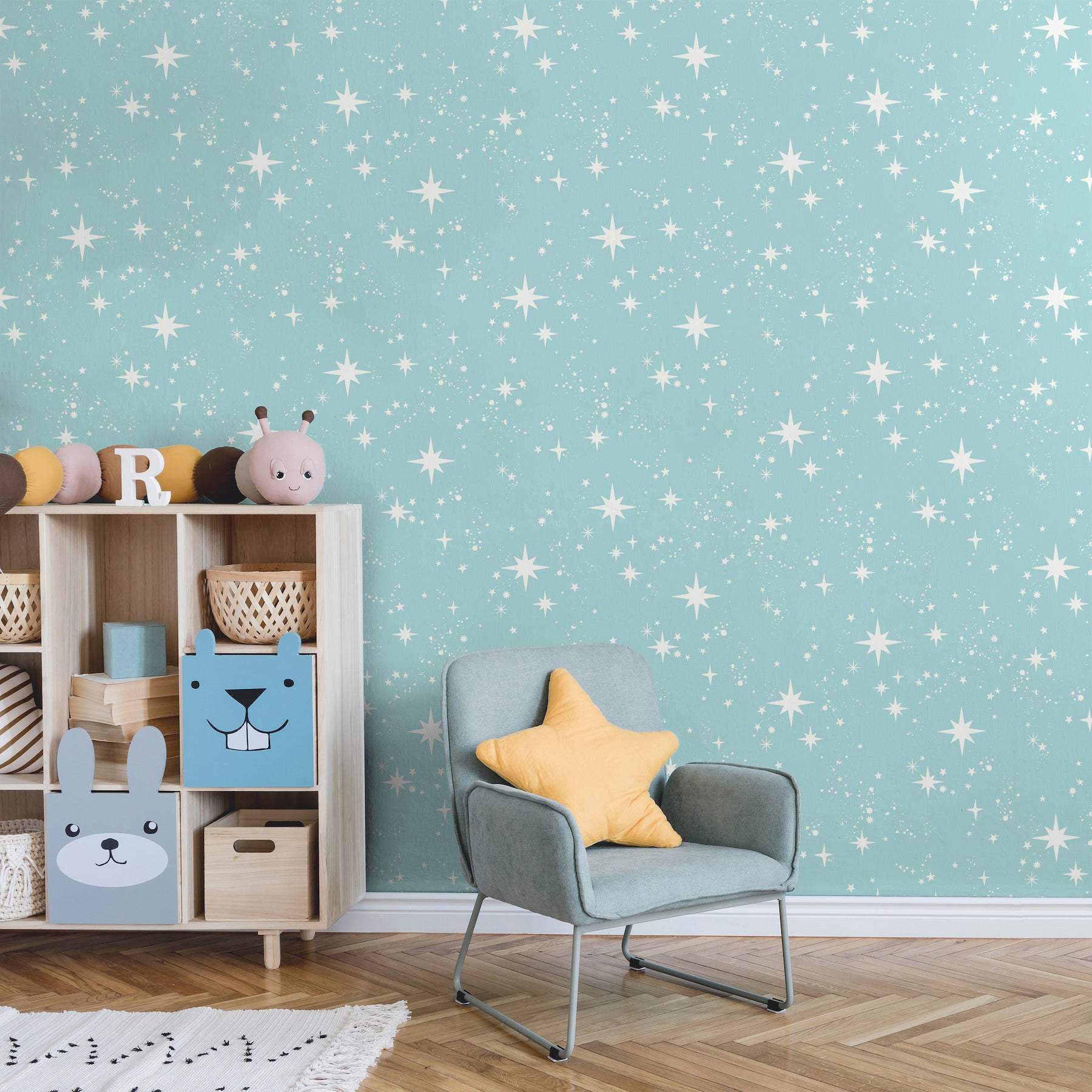 twinkle-light-blue-starry-skies-wallpaper-york-wallcoverings-4203-27567 - York Wallcoverings Wallpaper