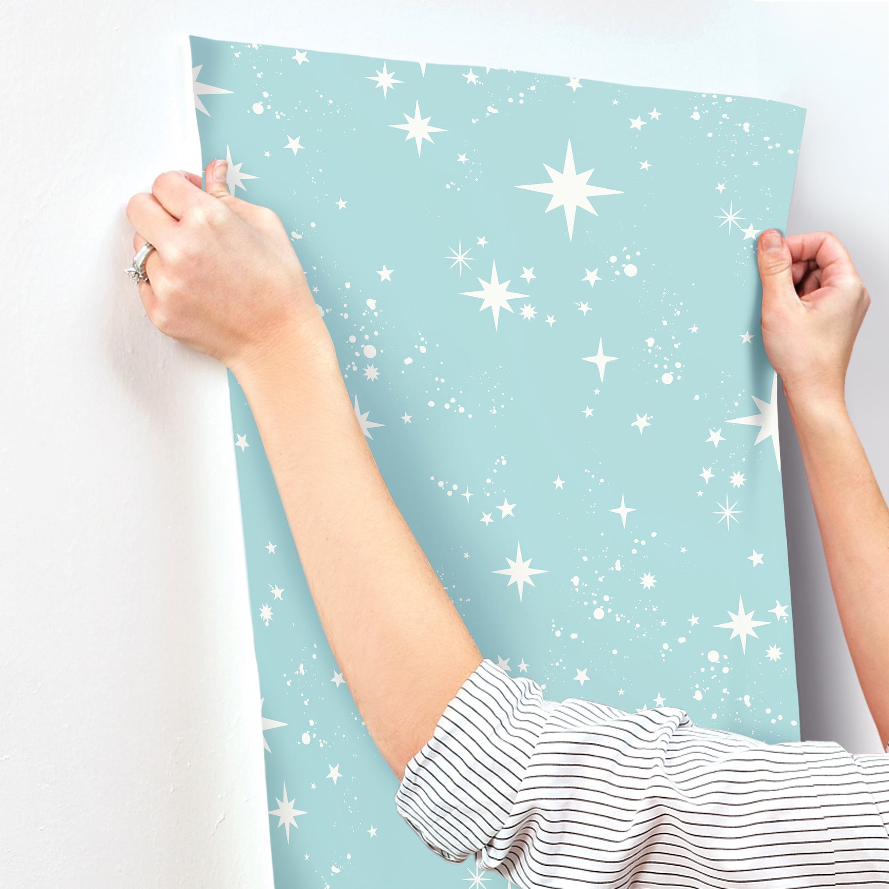 twinkle-light-blue-starry-skies-wallpaper-york-wallcoverings-4203-27567 - York Wallcoverings Wallpaper
