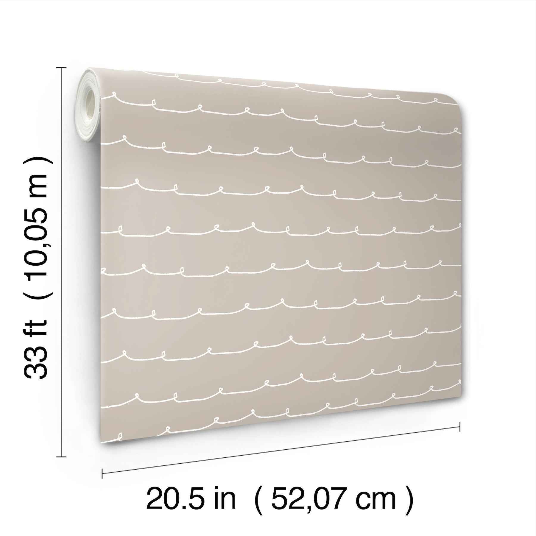 Wiggle Line Taupe Stripe Wallpaper - York Wallcoverings - 4203-27569 - York Wallcoverings Wallpaper