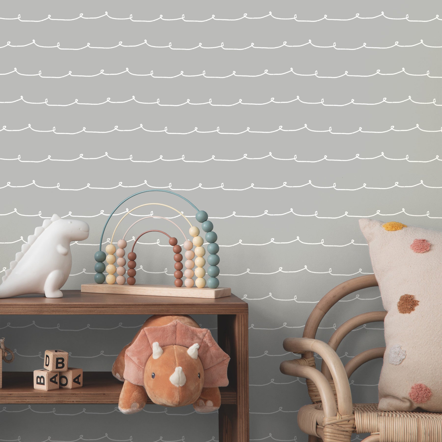 wiggle-line-grey-stripe-wallpaper-york-wallcoverings-4203-27570 - York Wallcoverings Wallpaper
