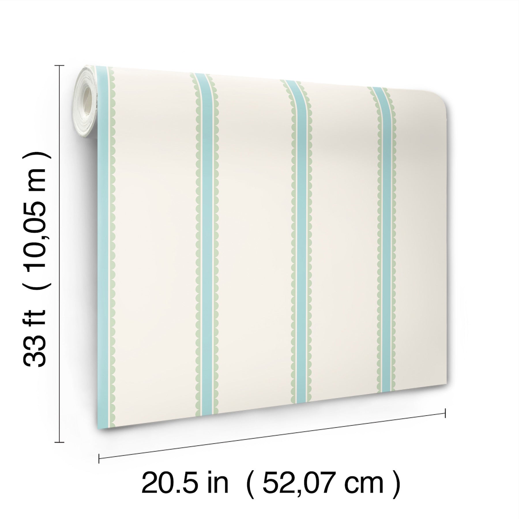bobbin-stripe-aqua-scalloped-wallpaper-york-wallcoverings-4203-27573 - York Wallpaper Wallpaper