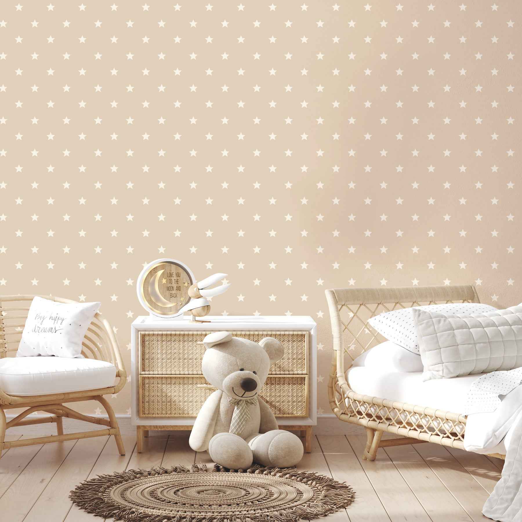 Starry Motif Light Brown Geometric Wallpaper - York Wallcoverings - 4203-27581 - York Wallcoverings Wallpaper