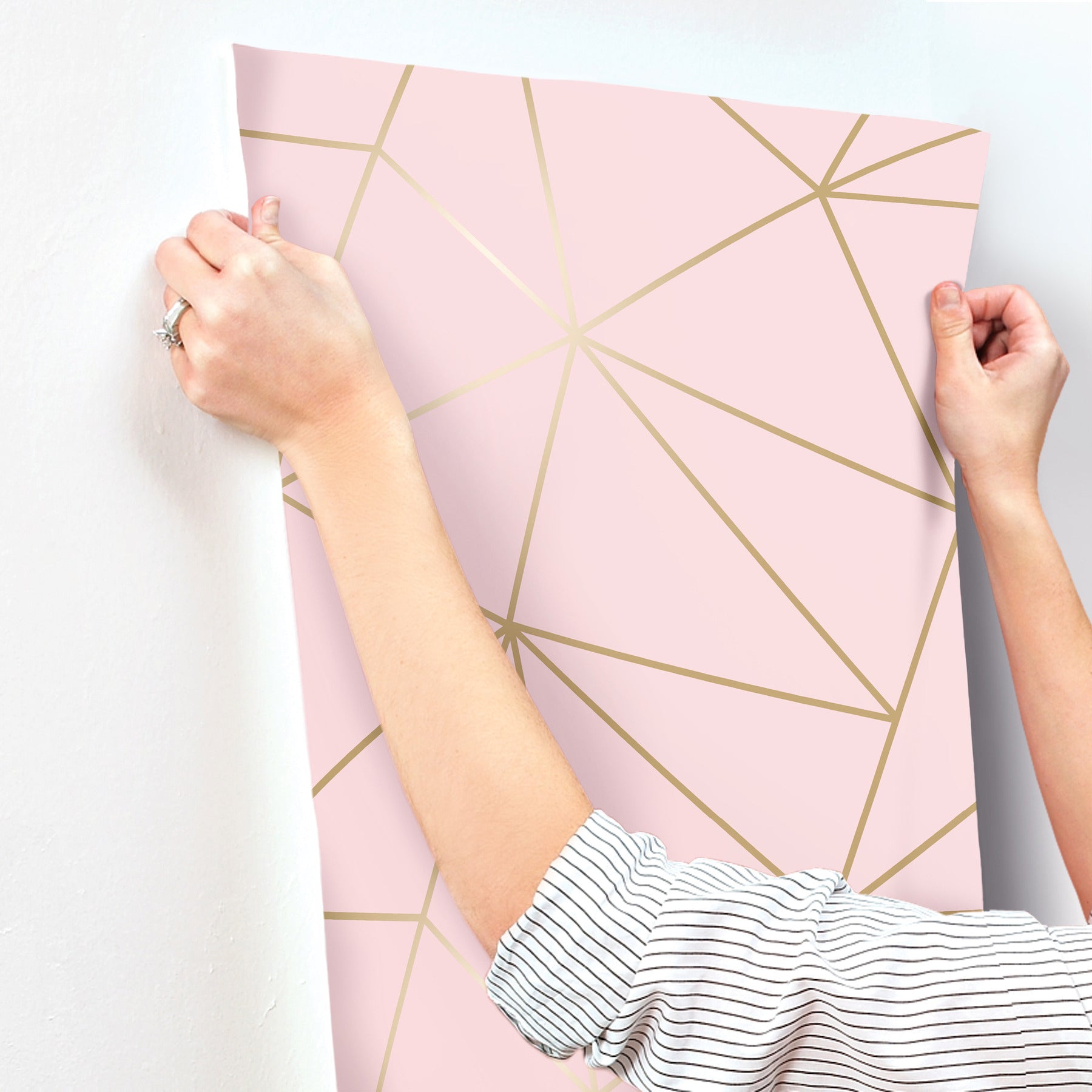 metallic-geo-pink-triangles-wallpaper-york-wallcoverings-4203-27585 - York Wallcoverings Wallpaper
