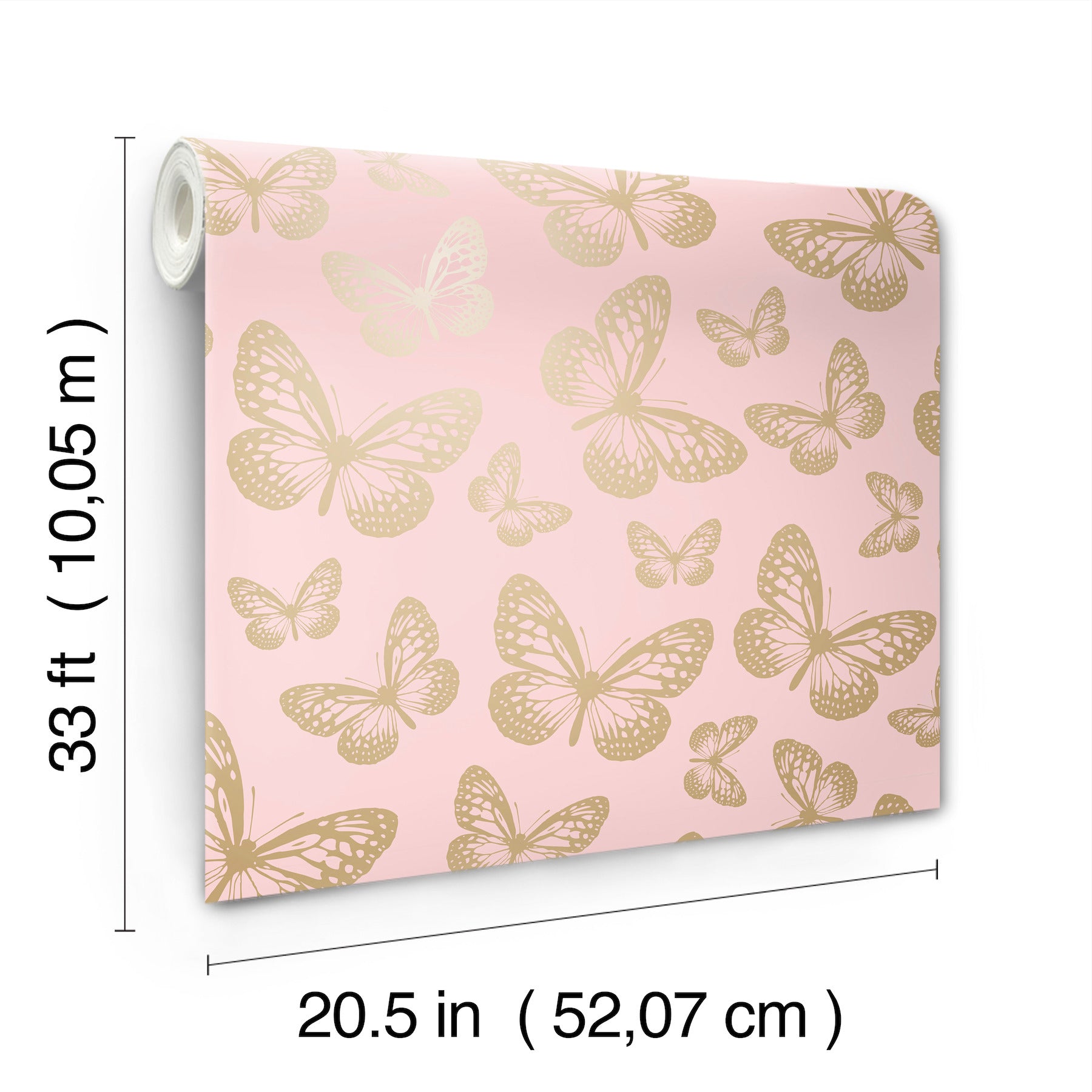 metallic-butterflies-pink-whimsical-wallpaper-york-wallcoverings-4203-27586 - York Wallpaper Wallpaper