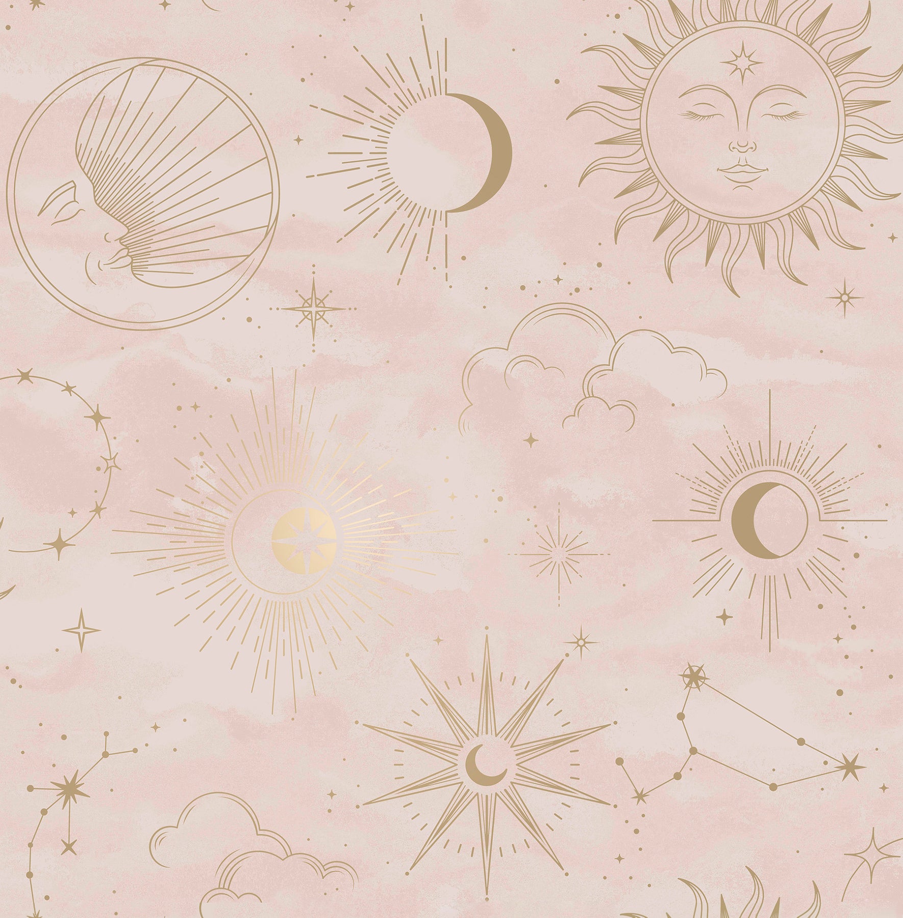 mystic-pink-celestial-wallpaper-york-wallcoverings-4203-27588 - York Wallcoverings Wallpaper