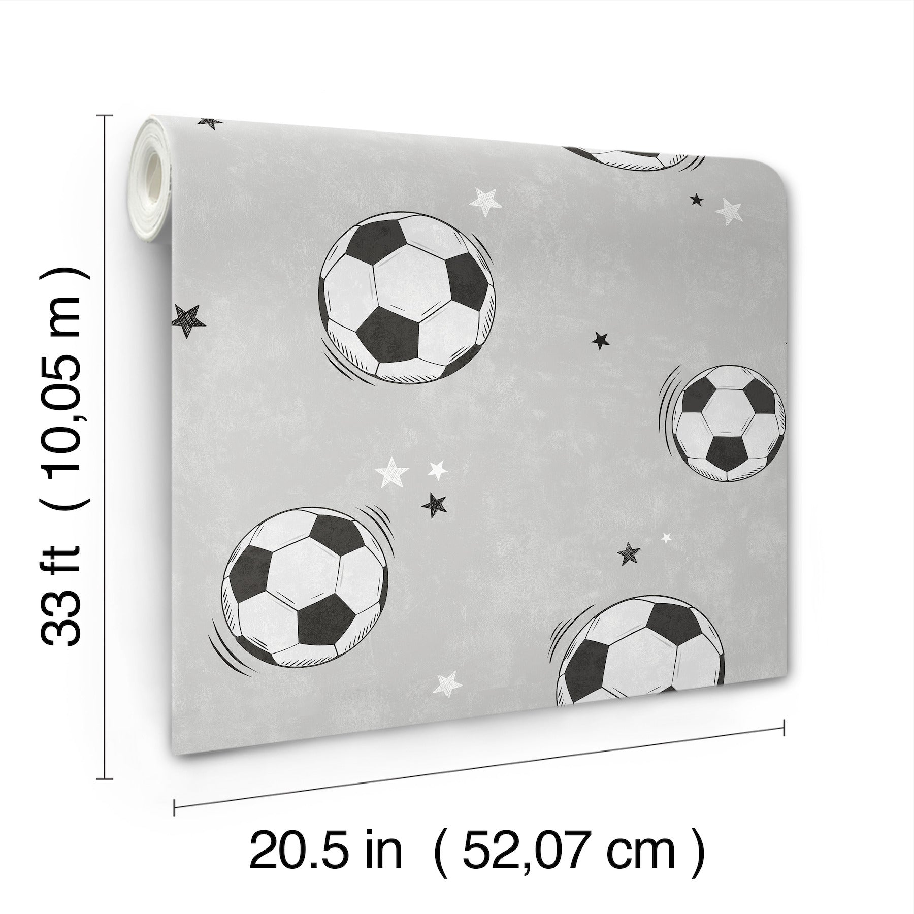 footballs-grey-soccer-wallpaper-york-wallcoverings-4203-27590 - York Wallcoverings Papel pintado