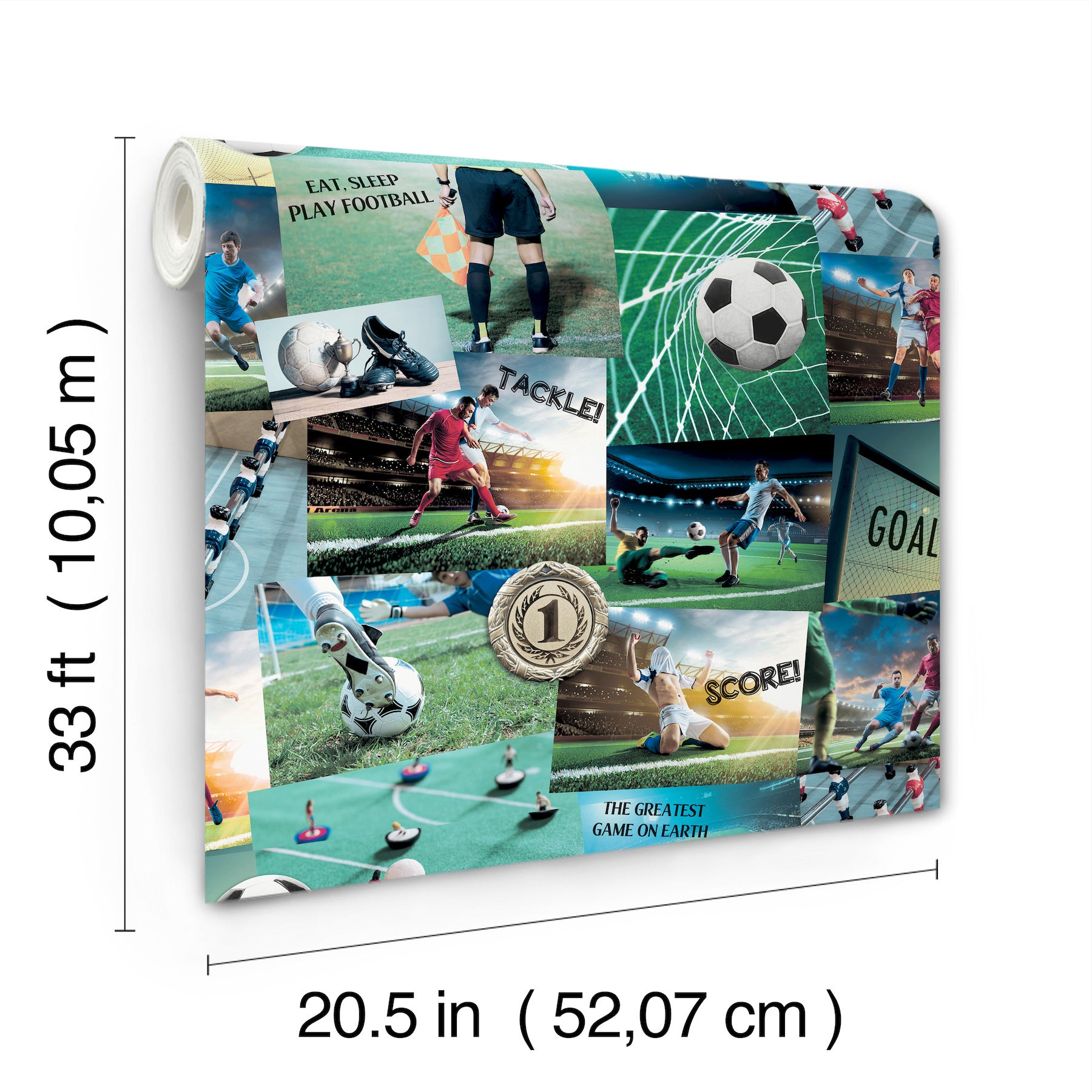 football-fan-multicolor-soccer-wallpaper-york-wallcoverings-4203-27591 - York Wallcoverings Papel pintado