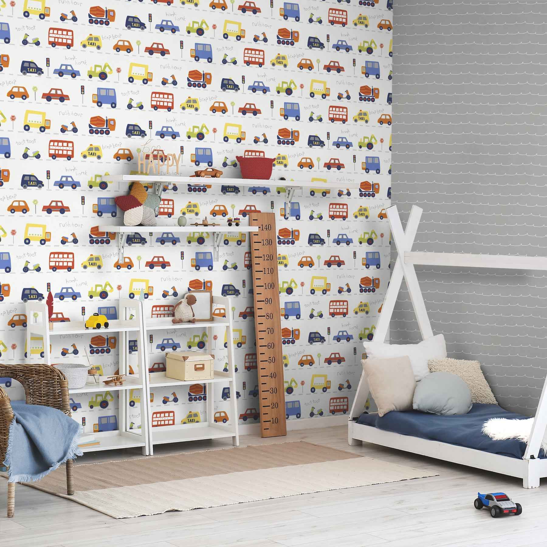 Road Traffic Red Cars Wallpaper - York Wallcoverings - 4203-27593 - York Wallcoverings Wallpaper