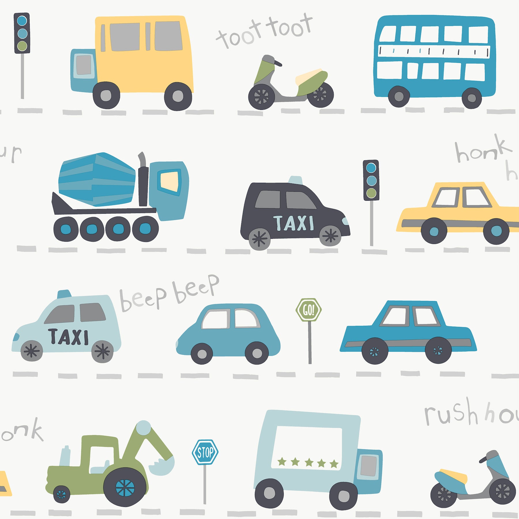 road-traffic-blue-cars-wallpaper-york-wallcoverings-4203-27594 - York Wallcoverings Wallpaper