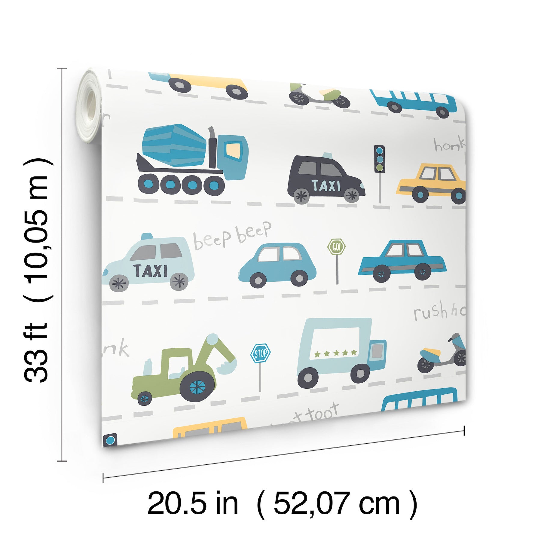 road-traffic-blue-cars-wallpaper-york-wallcoverings-4203-27594 - York Wallcoverings Wallpaper
