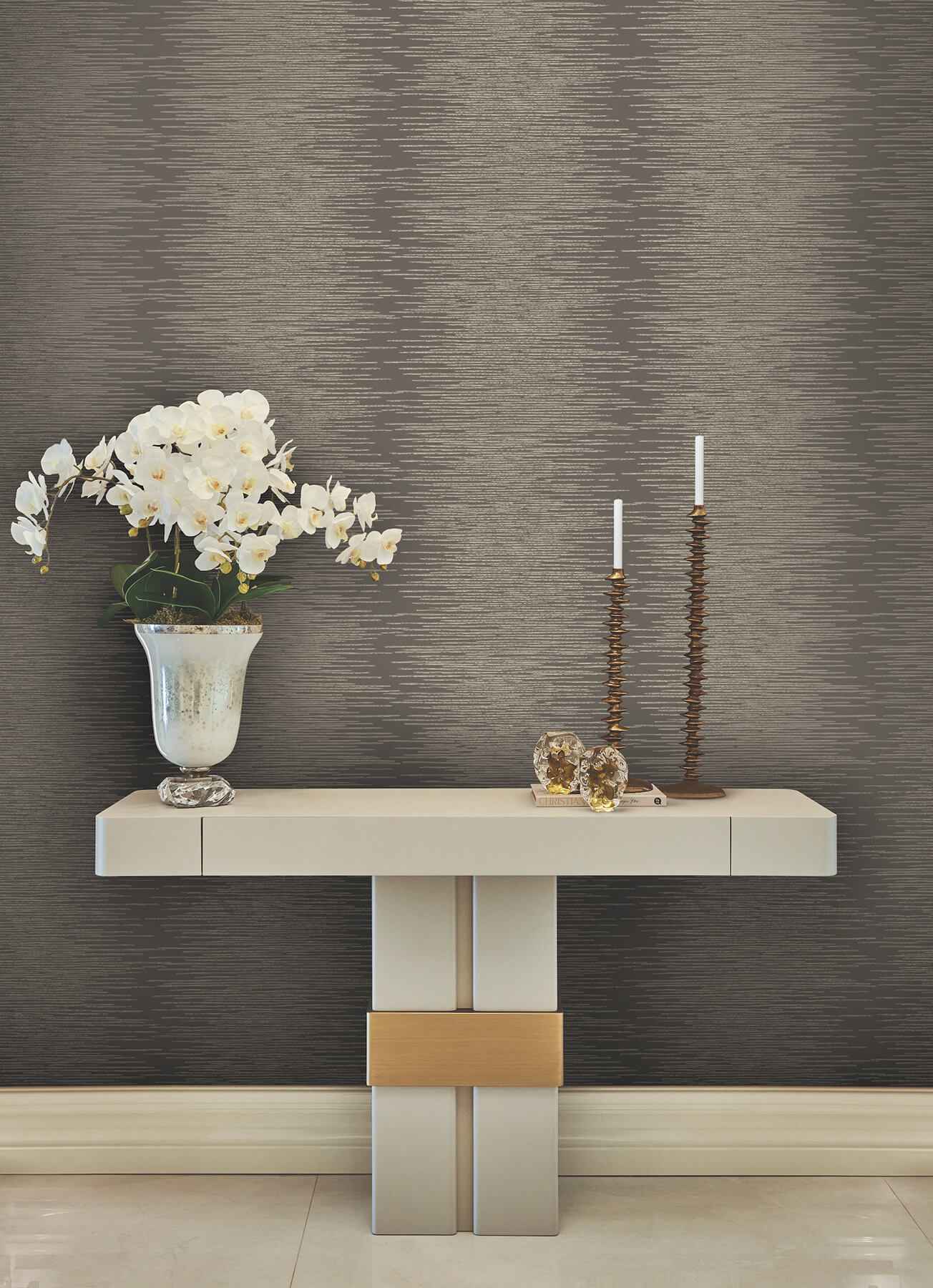 Operetta Stone Metallic Columns Wallpaper - York Wallcoverings - VR1505