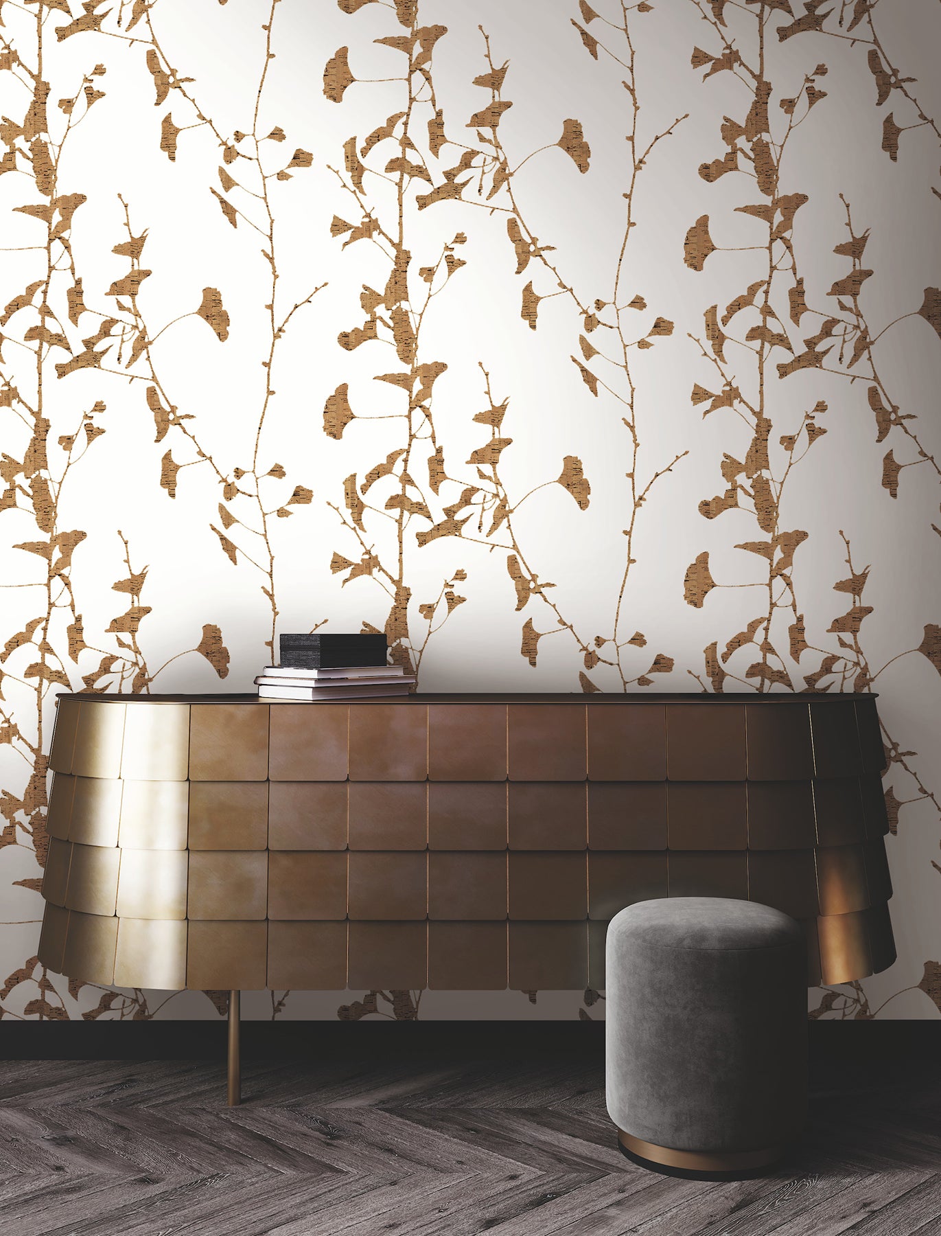 ginkgo-silhouette-light-brown-cork-wallpaper-york-wallcoverings-vr1509
