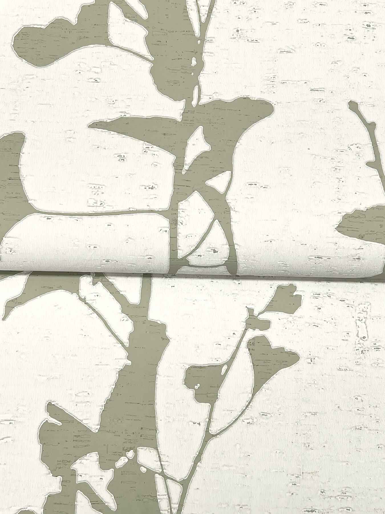 Ginkgo Silhouette Sage Cork Wallpaper - York Wallcoverings - VR1510 - York Wallcoverings Wallpaper