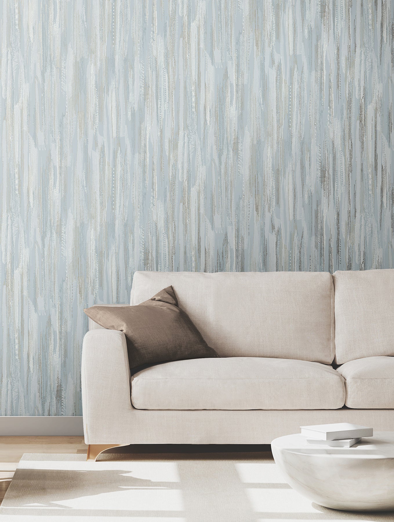 Tribeca Light Blue Texture Stripe Wallpaper - York Wallcoverings - VR1524 - York Wallcoverings Wallpaper