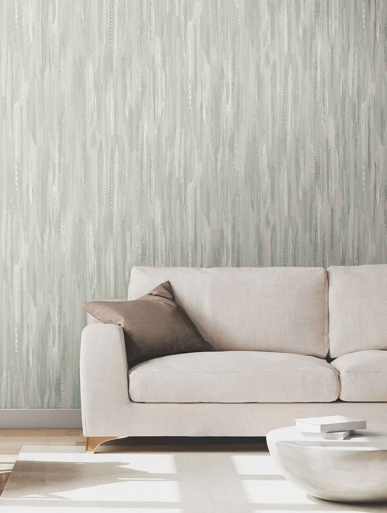 Tribeca Aqua Texture Stripe Wallpaper - York Wallcoverings - VR1526 - York Wallcoverings Wallpaper