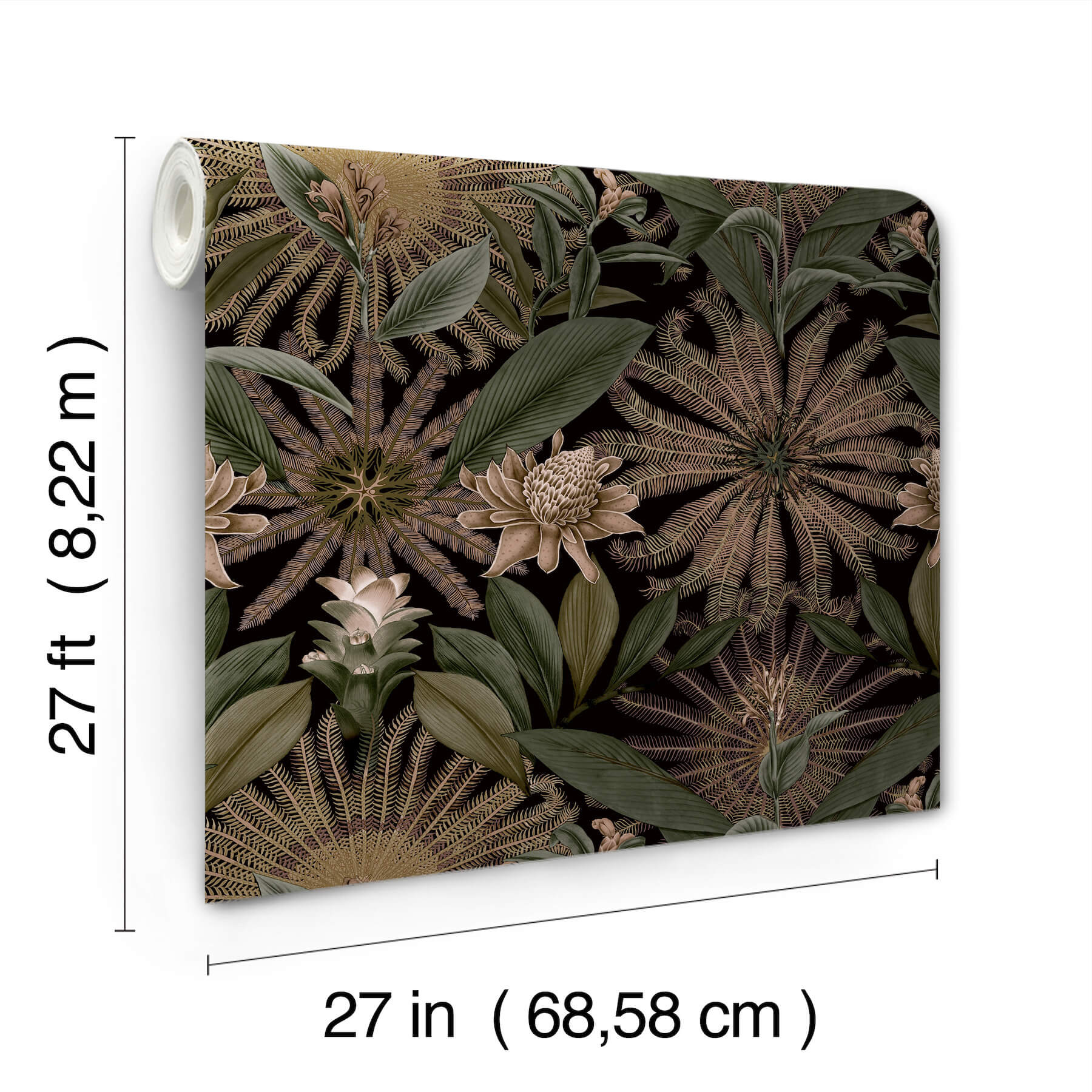 enchanted-garden-chocolate-tropical-wallpaper-york-wallcoverings-vr1529 - York Wallcoverings Wallpaper