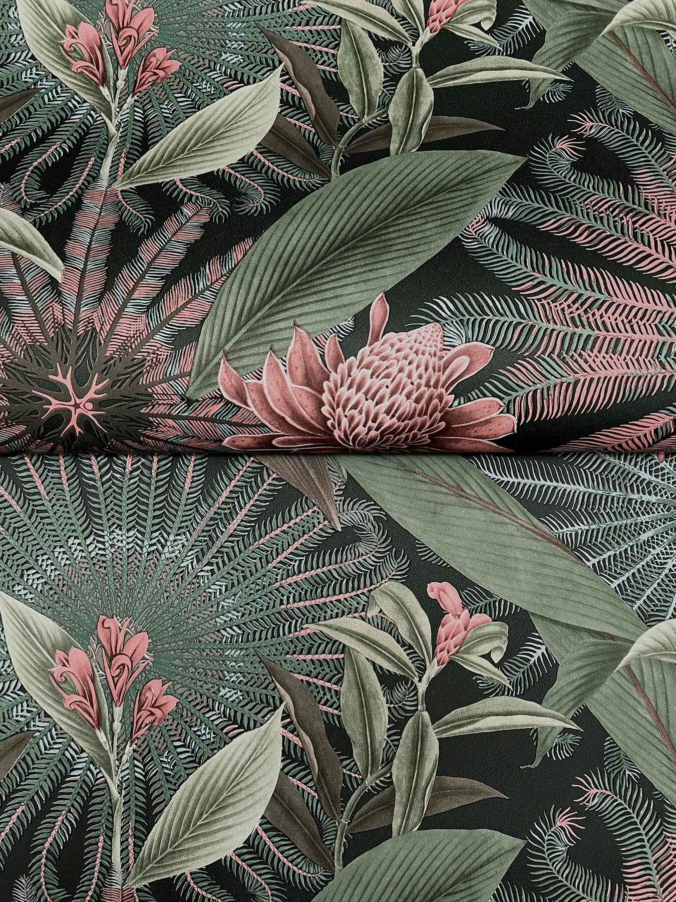 Enchanted Garden Green Tropical Wallpaper - York Wallcoverings - VR1530 - York Wallcoverings Wallpaper