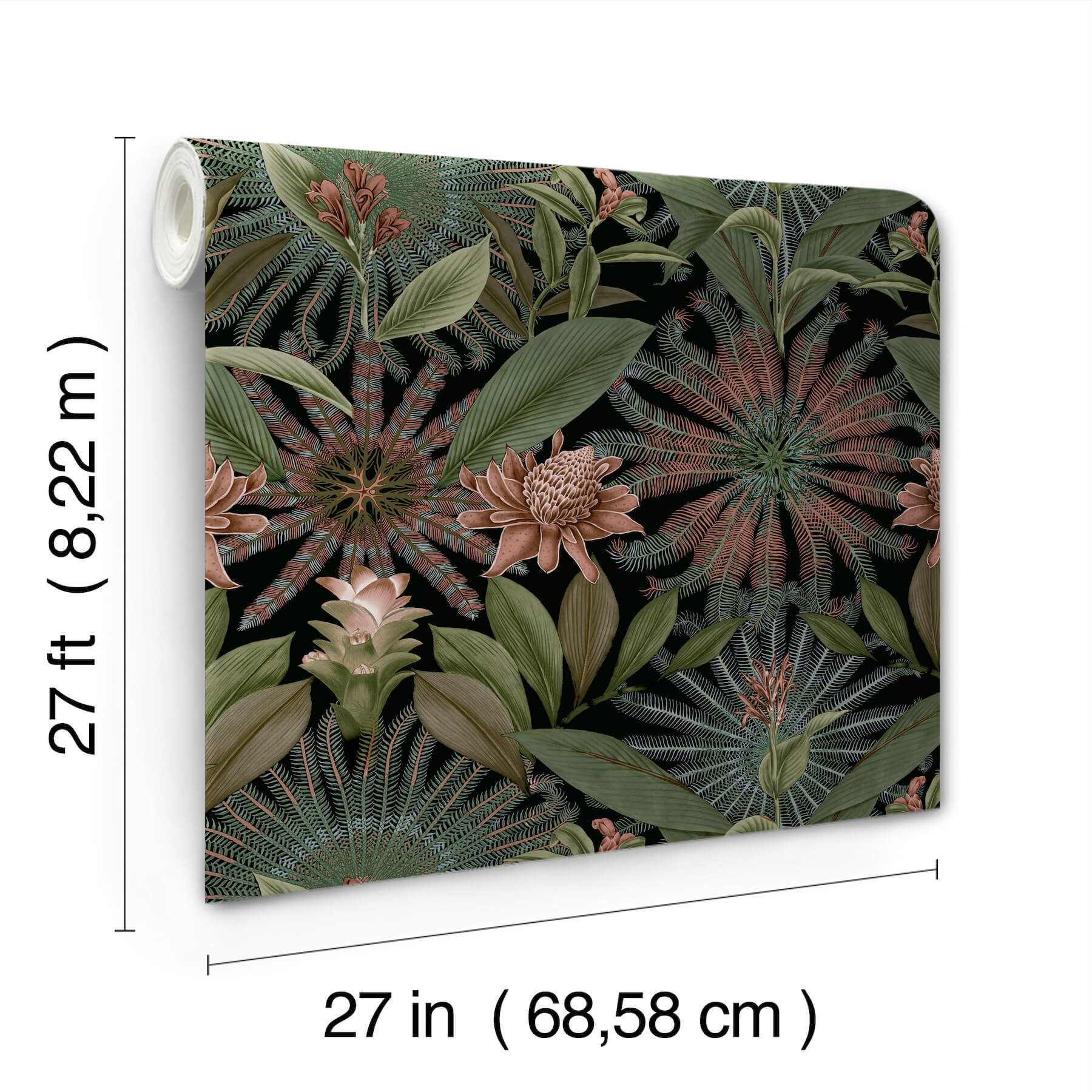 enchanted-garden-green-tropical-wallpaper-york-wallcoverings-vr1530 - York Wallcoverings Wallpaper