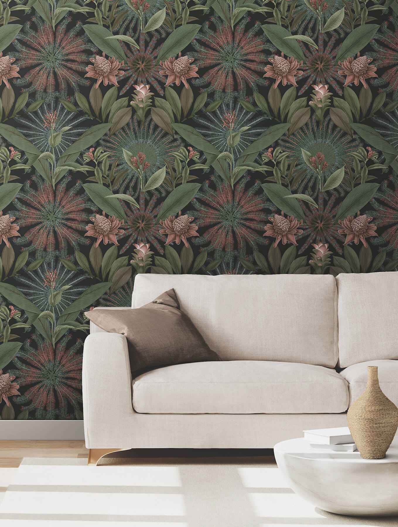 Enchanted Garden Green Tropical Wallpaper - York Wallcoverings - VR1530 - York Wallcoverings Wallpaper