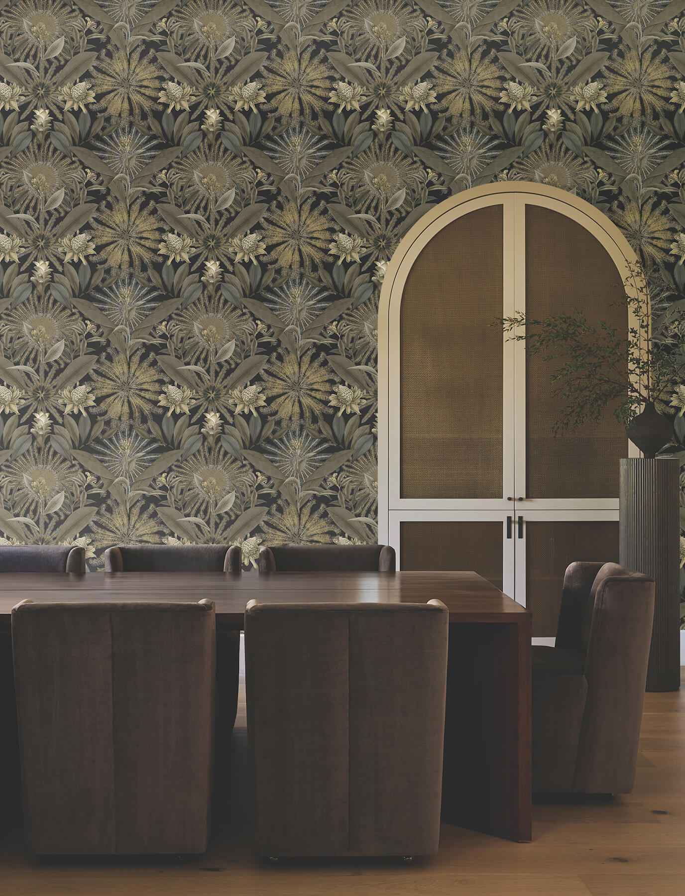 Enchanted Garden Black Tropical Wallpaper - York Wallcoverings - VR1531 - York Wallcoverings Wallpaper