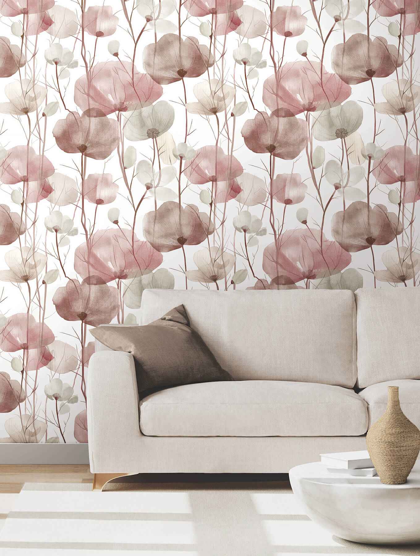 Cotswolds Poppies Red Floral Wallpaper - York Wallcoverings - VR1536 - York Wallcoverings Wallpaper