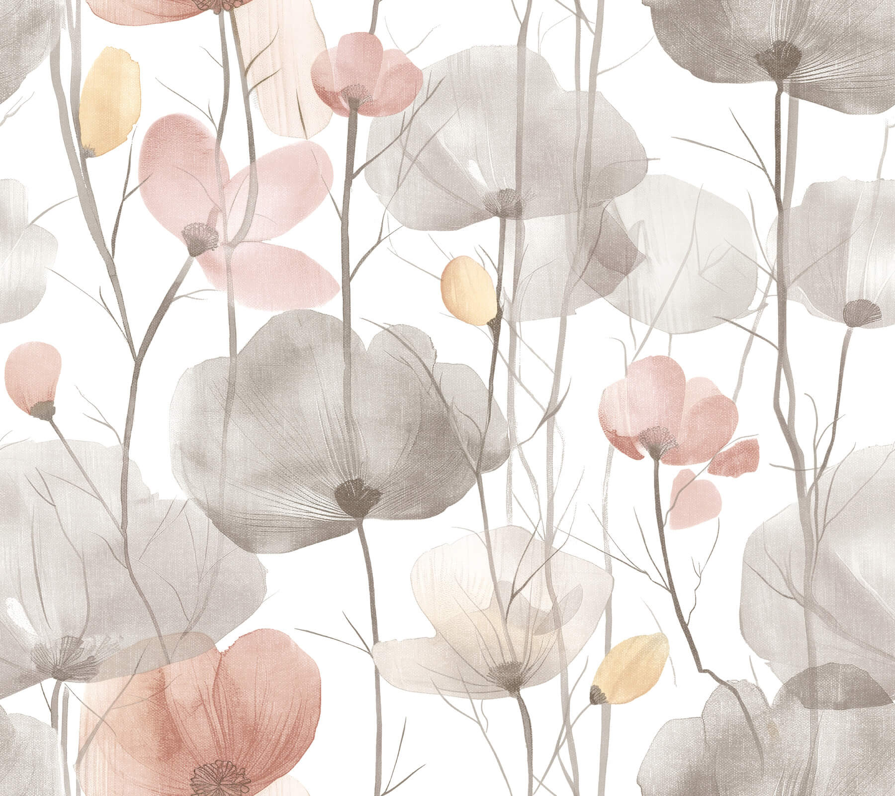 cotswolds-poppies-pastel-floral-wallpaper-york-wallcoverings-vr1538 - York Wallcoverings Wallpaper