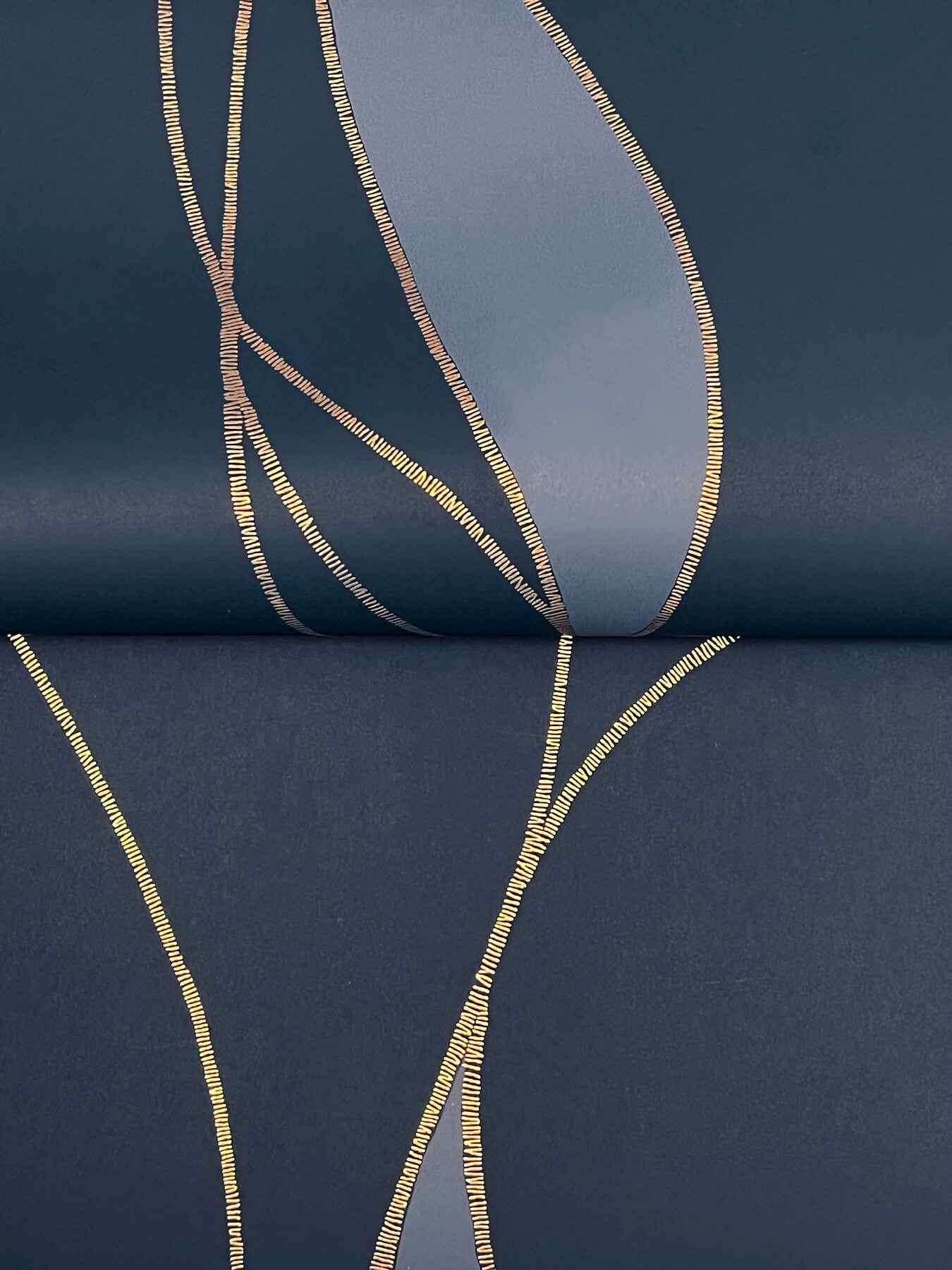 Society Hill Navy Abstract Leaf Wallpaper - York Wallcoverings - VR1548 - York Wallcoverings Wallpaper