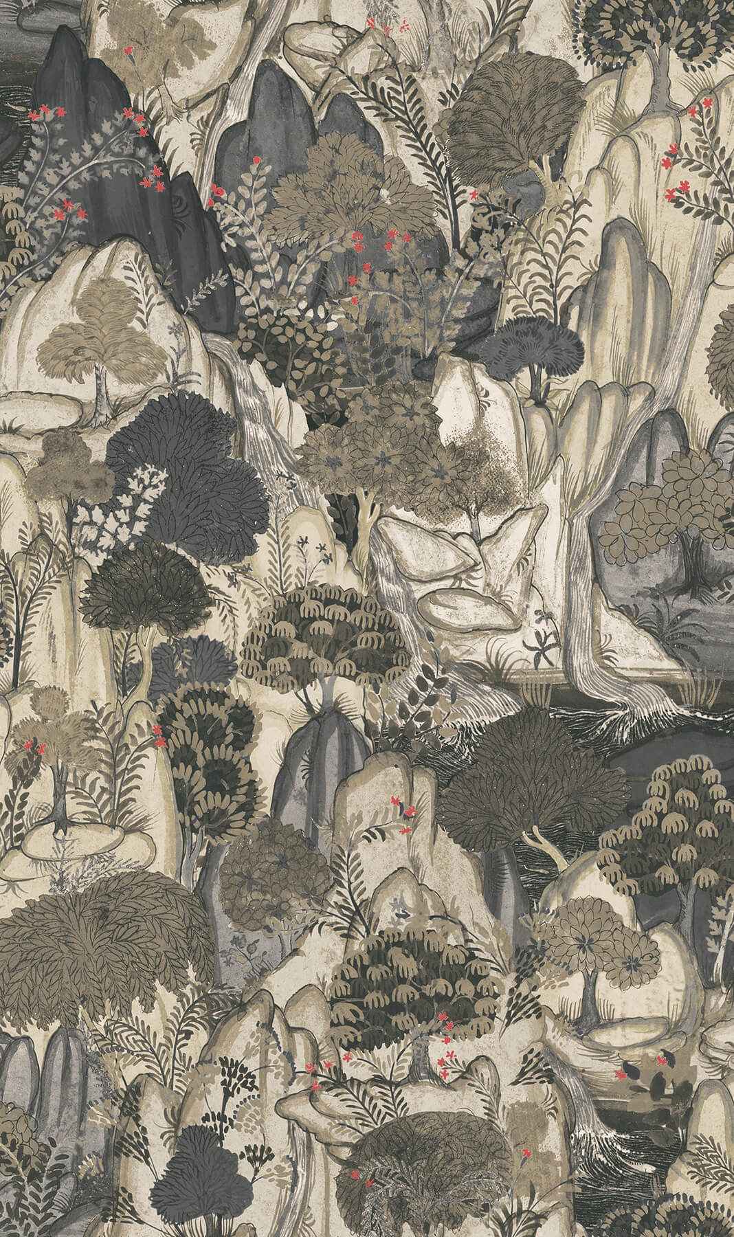 Falling Waters Neutral Scenic Wallpaper - York Wallcoverings - VR1555