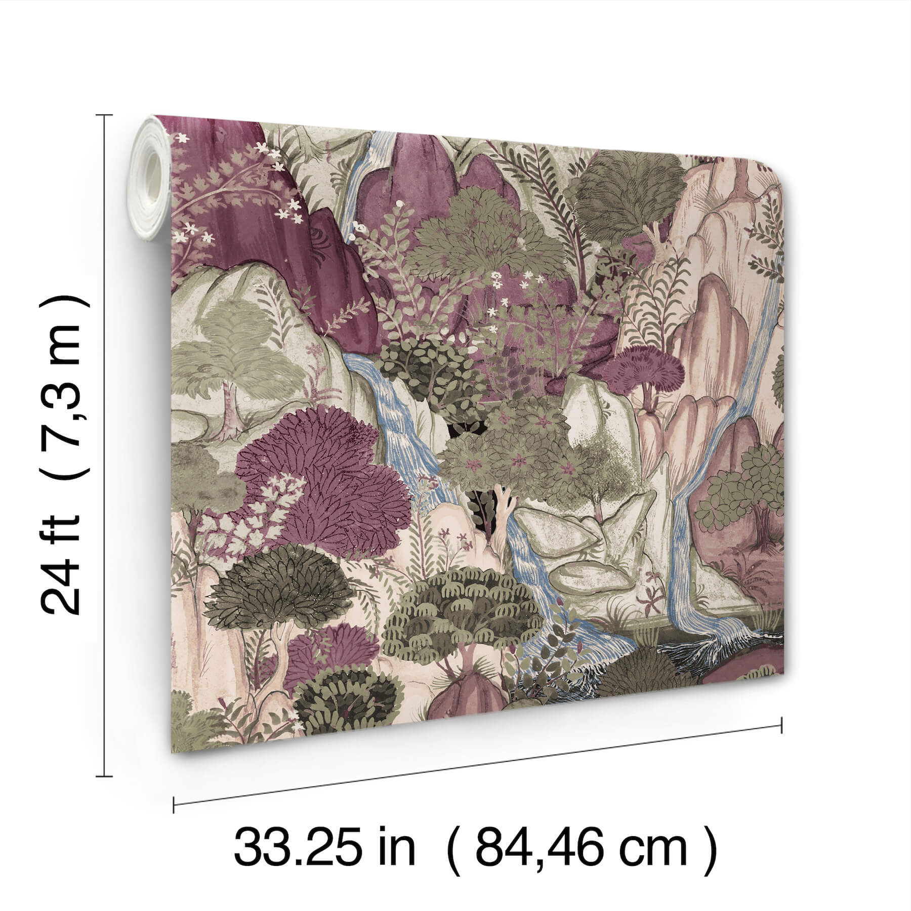 falling-waters-plum-scenic-wallpaper-york-wallcoverings-vr1556 - York Wallcoverings Wallpaper